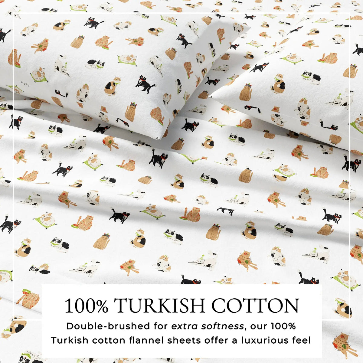 Turkish Cotton Christmas Flannel Sheet - Whittaker Collection