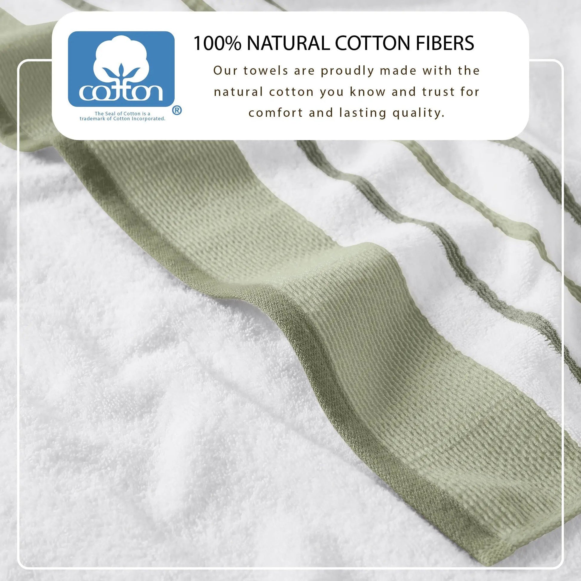 Decorative Cotton Stripe Bath Towel Set - Noelle Collection from PriceLows™