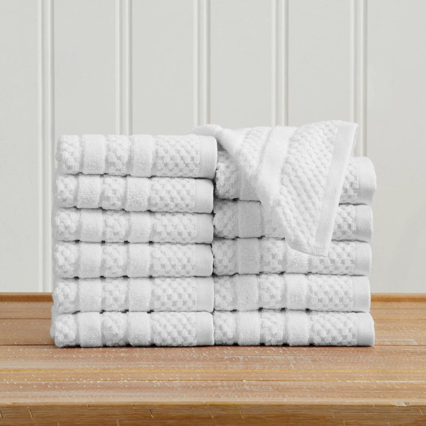 100% Cotton Checkered Jacquard Bath Towel Set - Giuliana Collection from PriceLows™