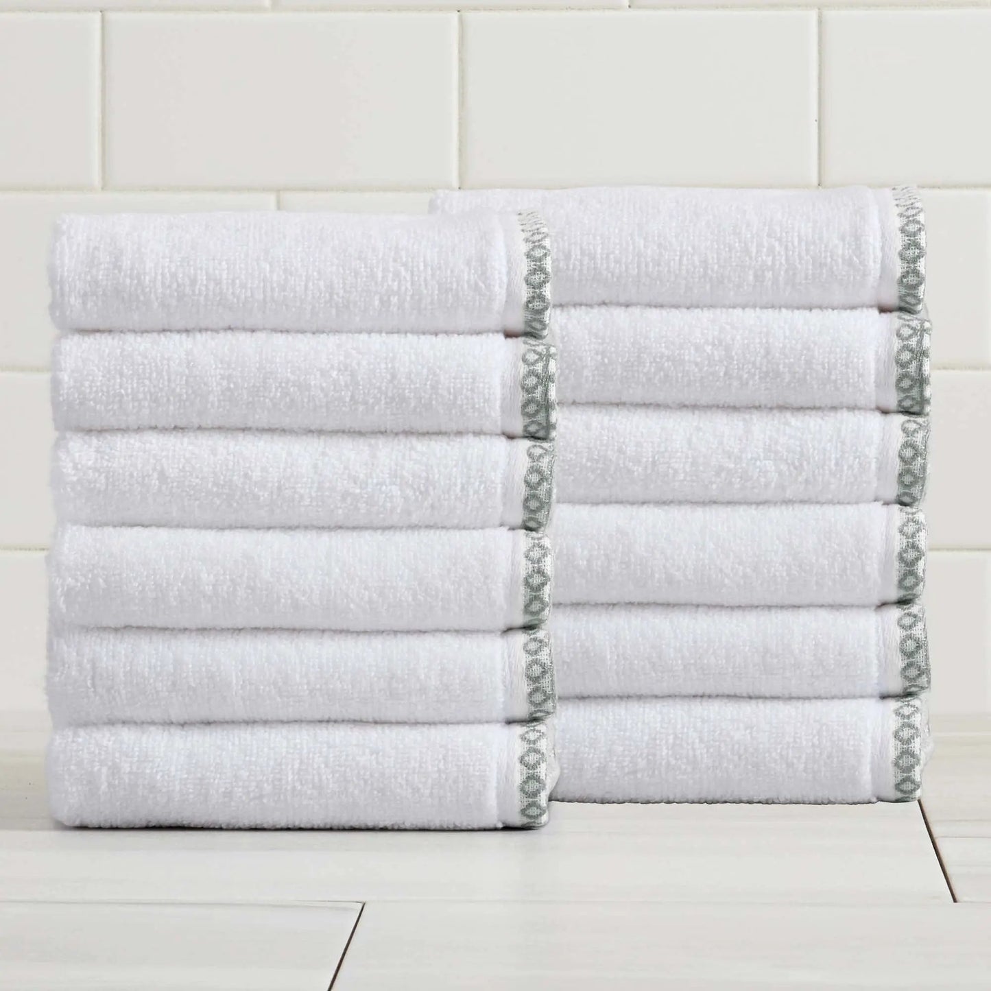 Cotton Border-Stitched 6-Piece Towel Set - Valery Collection from PriceLows™