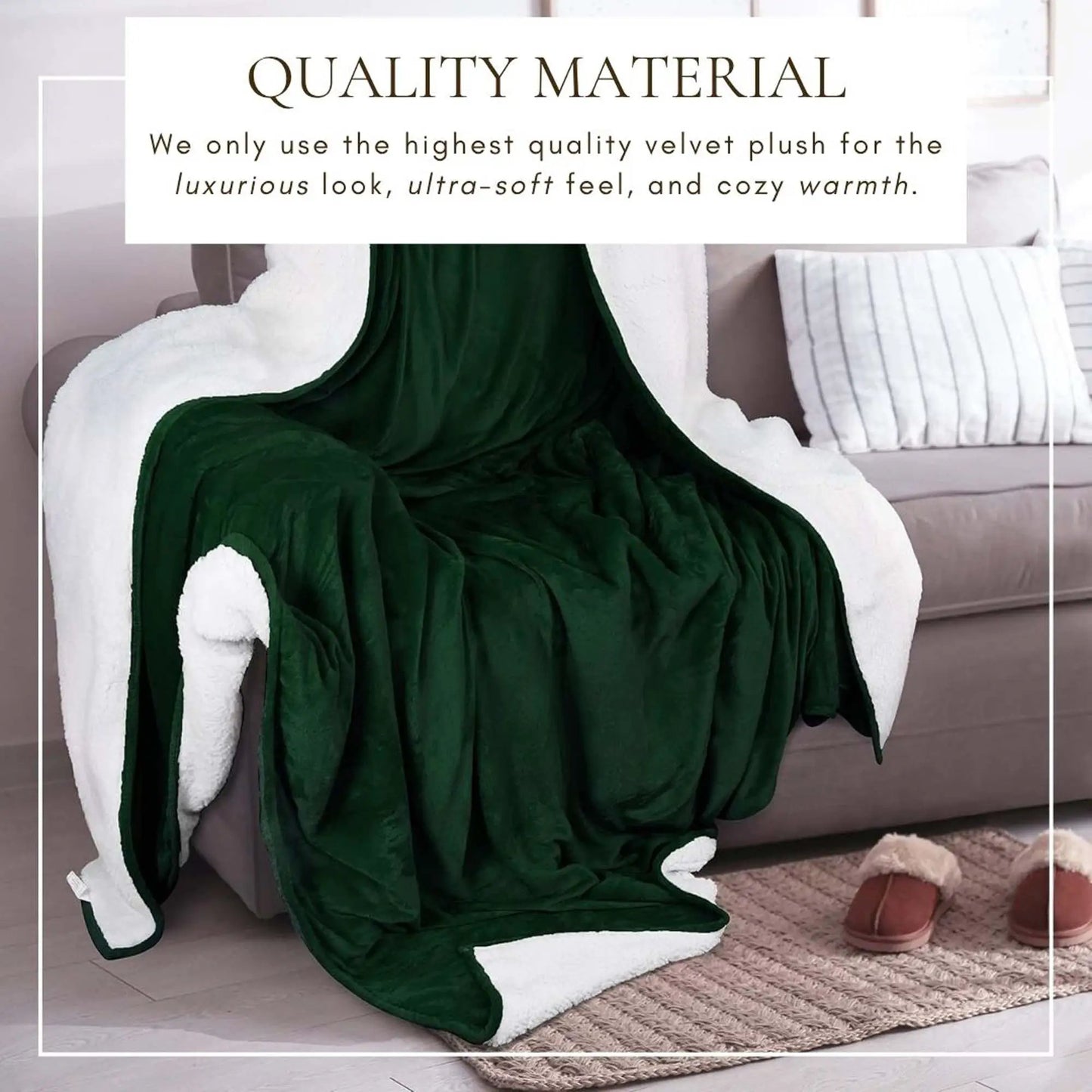 Velvet Plush Sherpa Bed Blanket - Sherpa Fleece Collection from PriceLows™