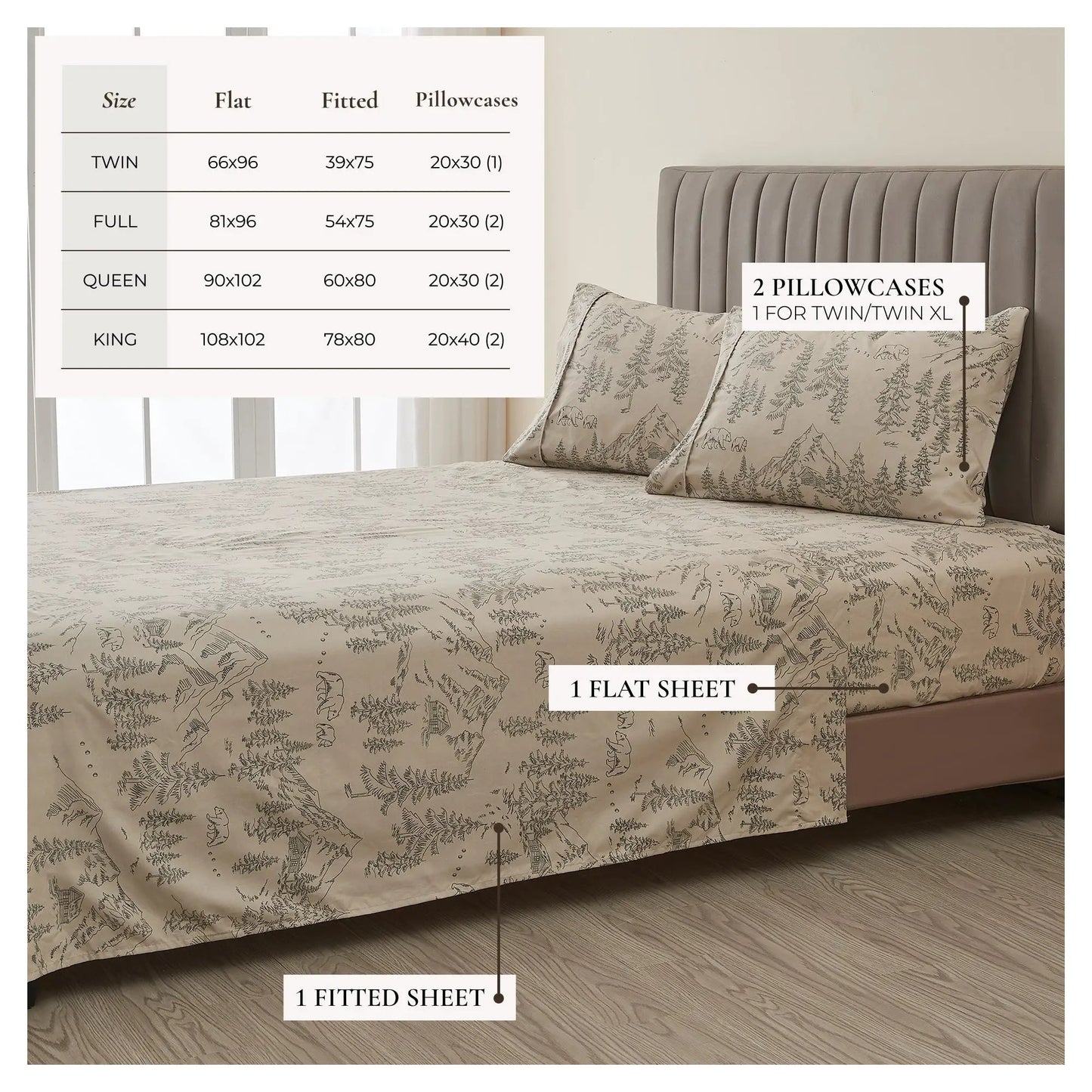 Lodge Printed Sheet Set - Mountain Ridge Collection from PriceLows™