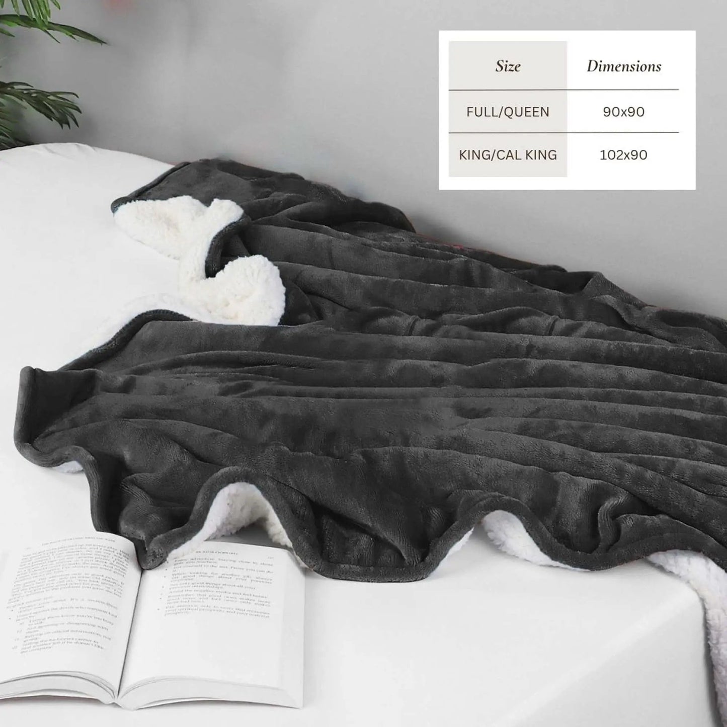 Velvet Plush Sherpa Bed Blanket - Sherpa Fleece Collection from PriceLows™