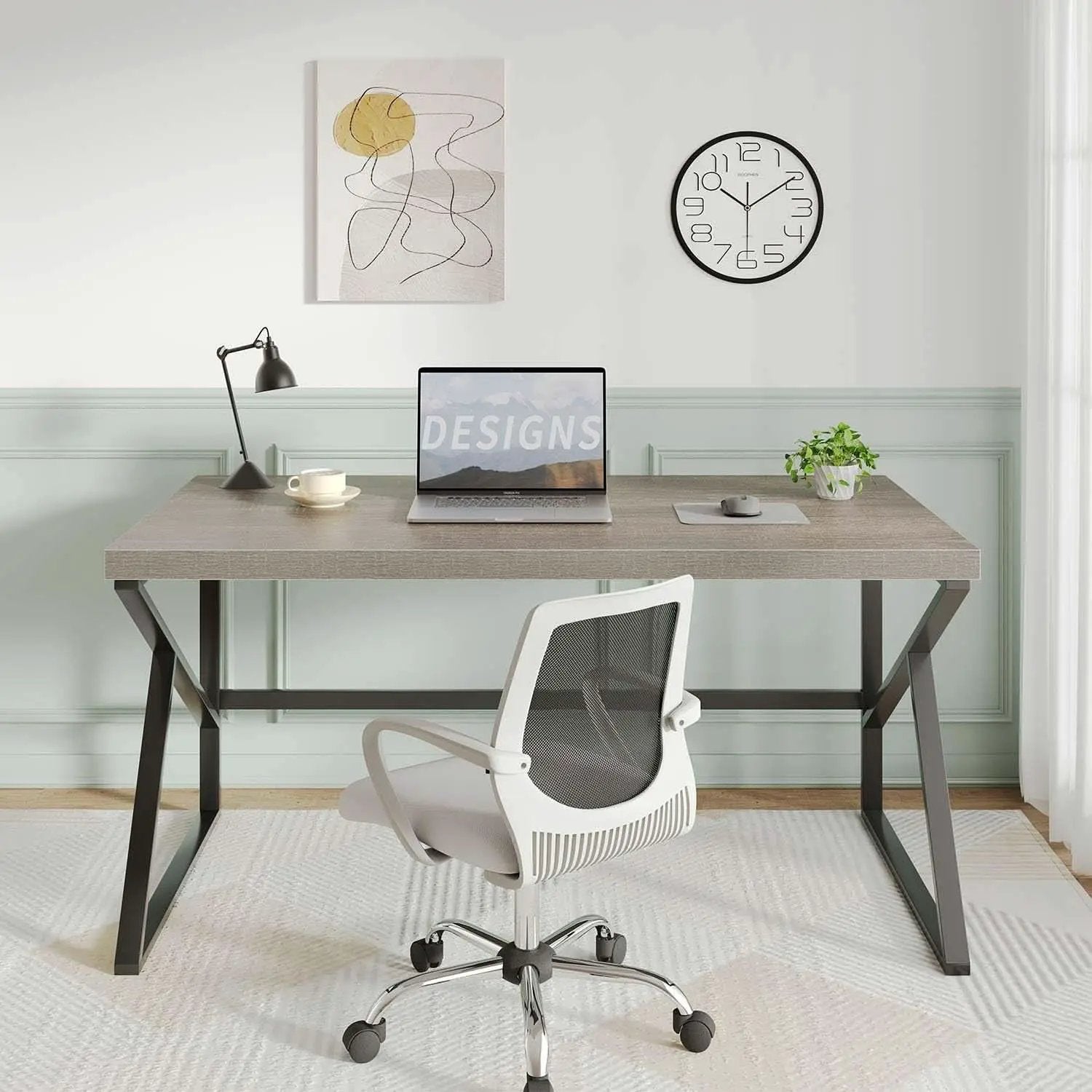 Gray Industrial Computer Desk for Home Office and Gaming from PriceLows™