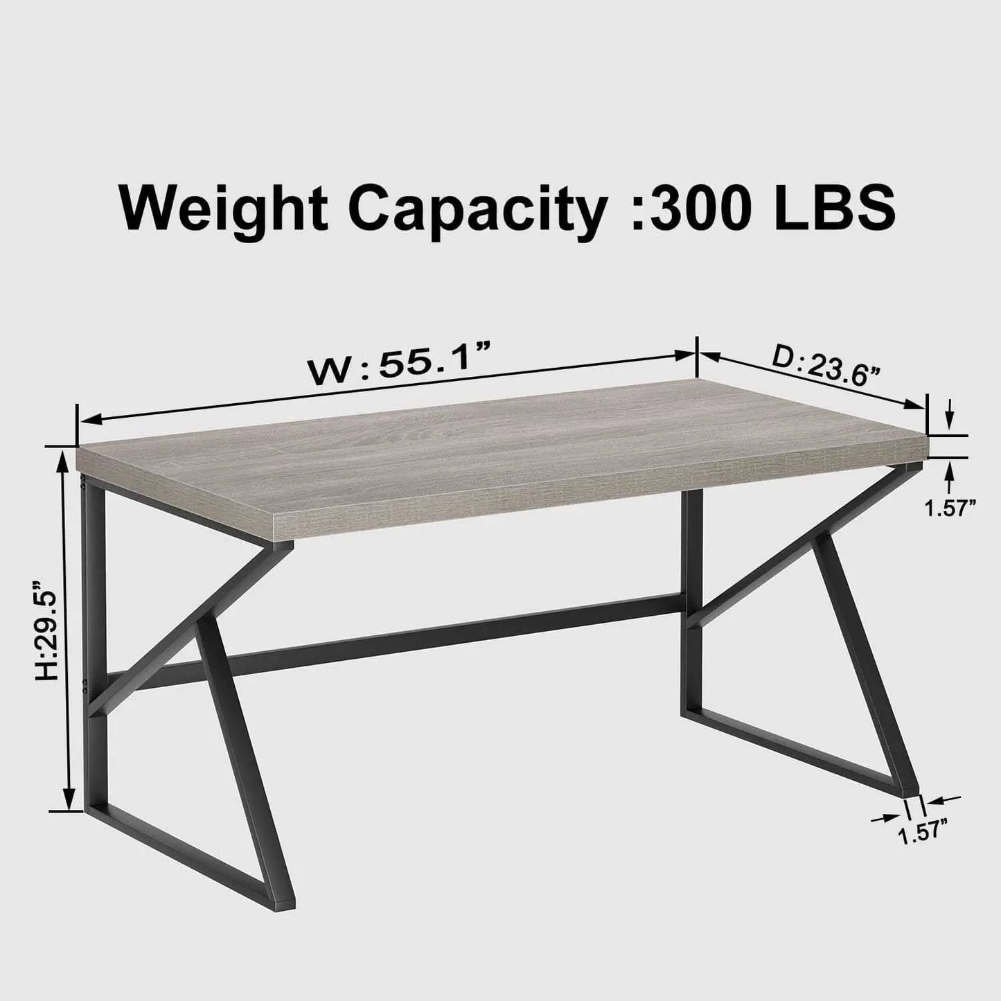 Gray Industrial Computer Desk for Home Office and Gaming from PriceLows™