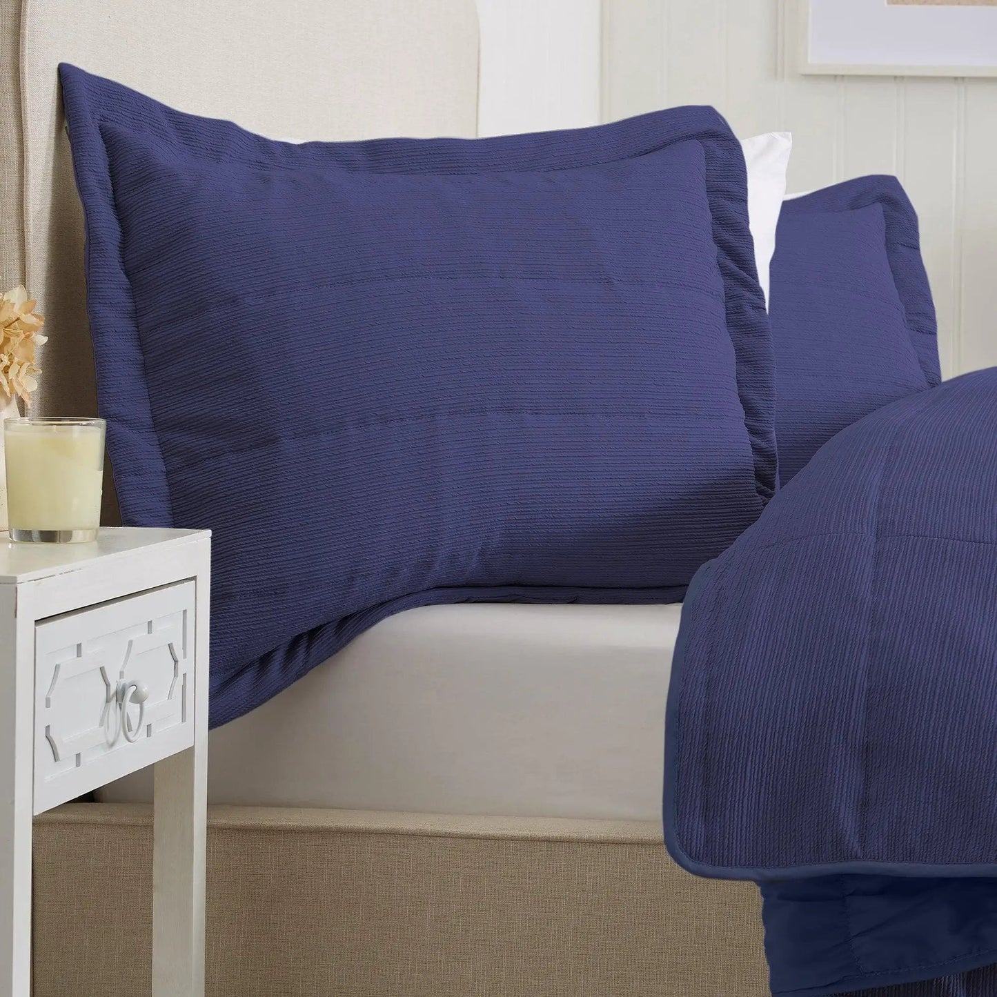 Textured Striped Quilt Set - Ellie Collection from PriceLows™