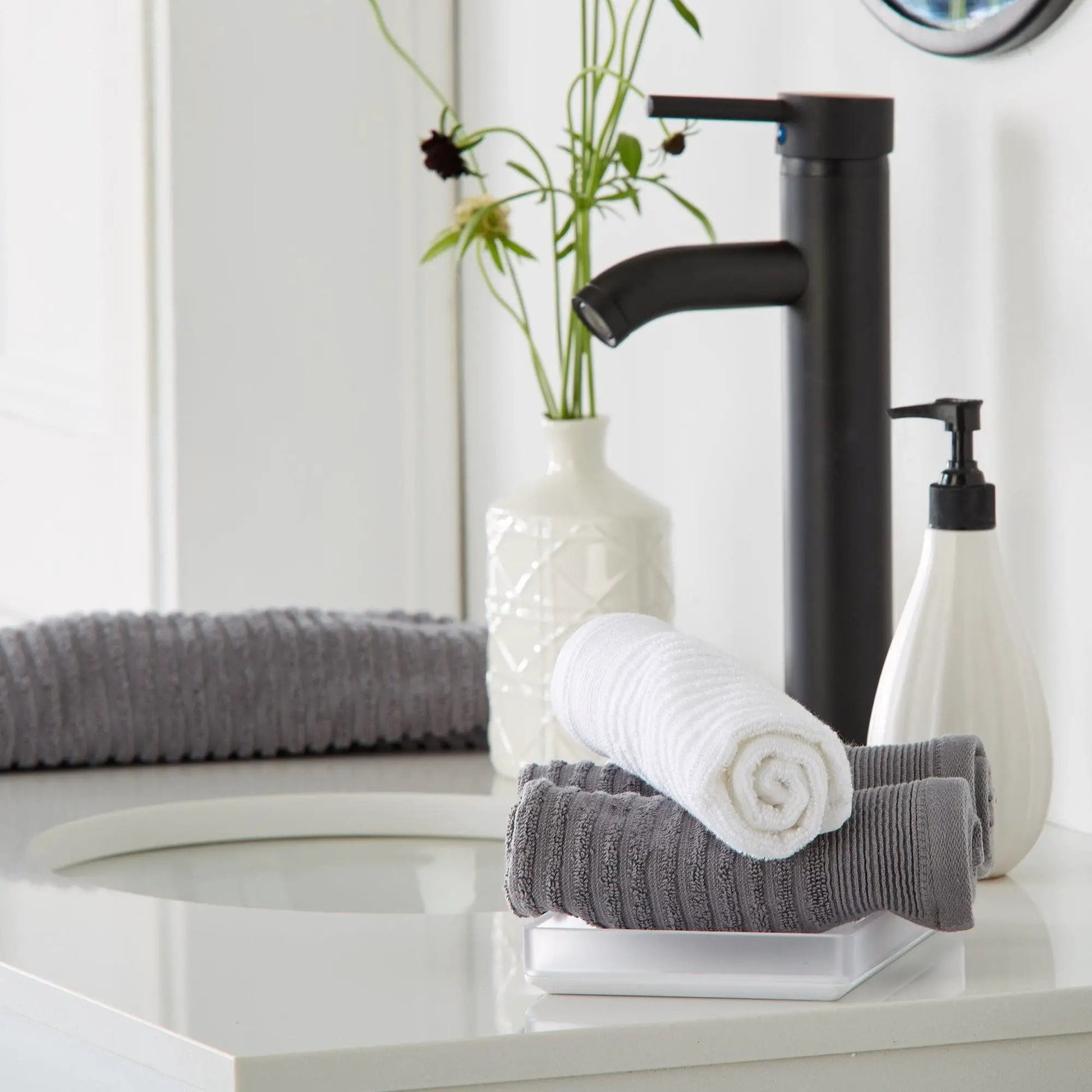 4 Pack Ribbed Hand Towels - Rori Collection from PriceLows™