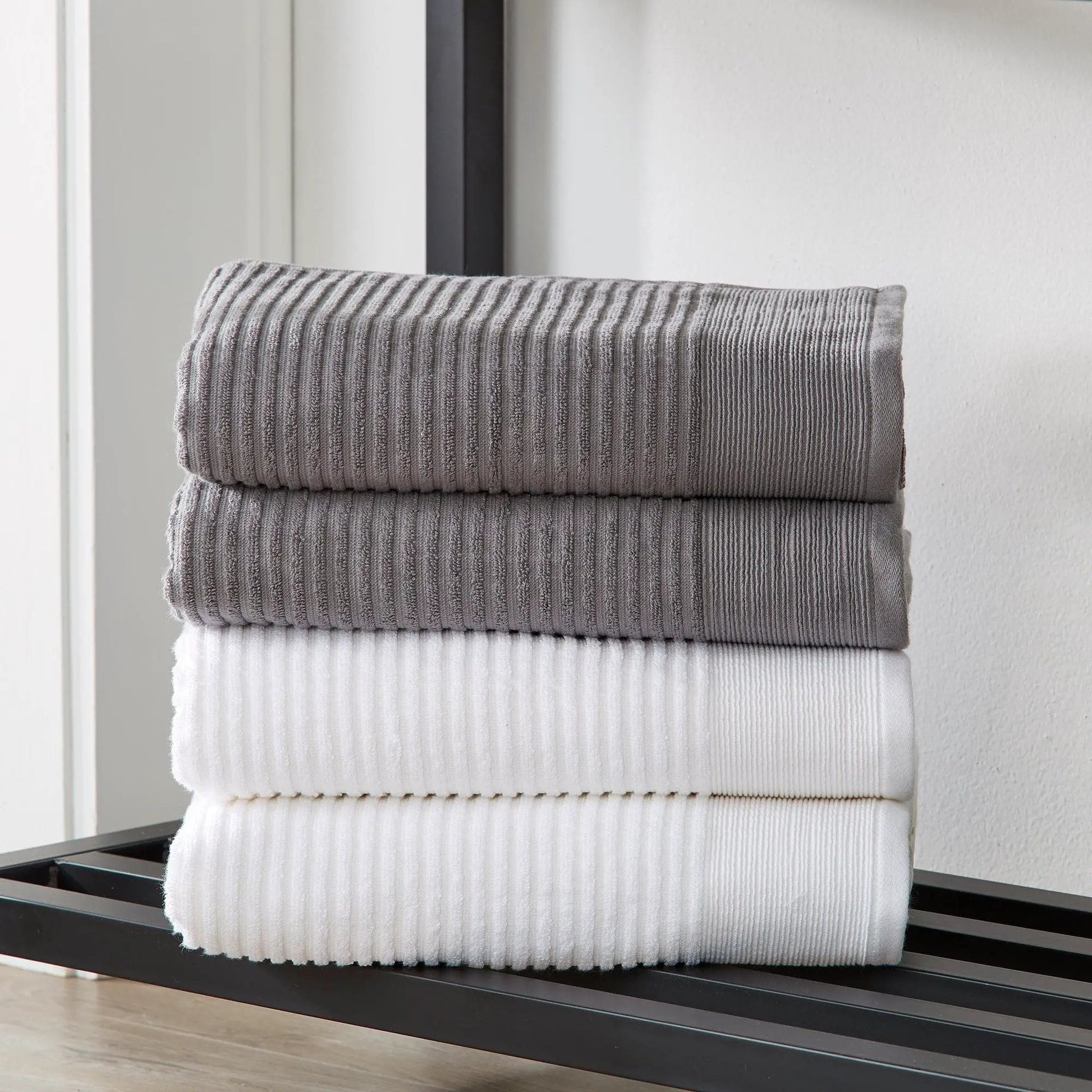 4 Pack Ribbed Hand Towels - Rori Collection from PriceLows™