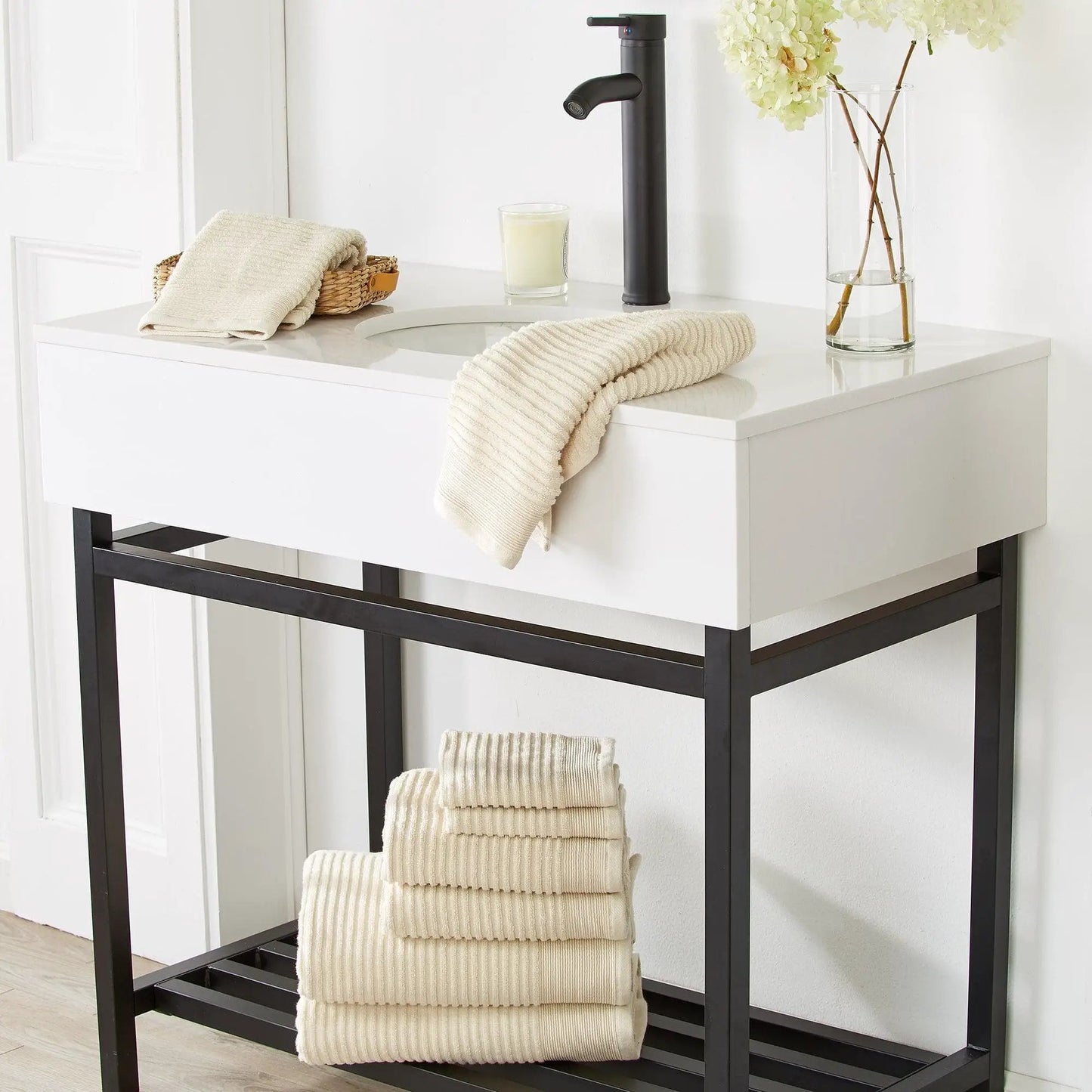 4 Pack Ribbed Hand Towels - Rori Collection from PriceLows™