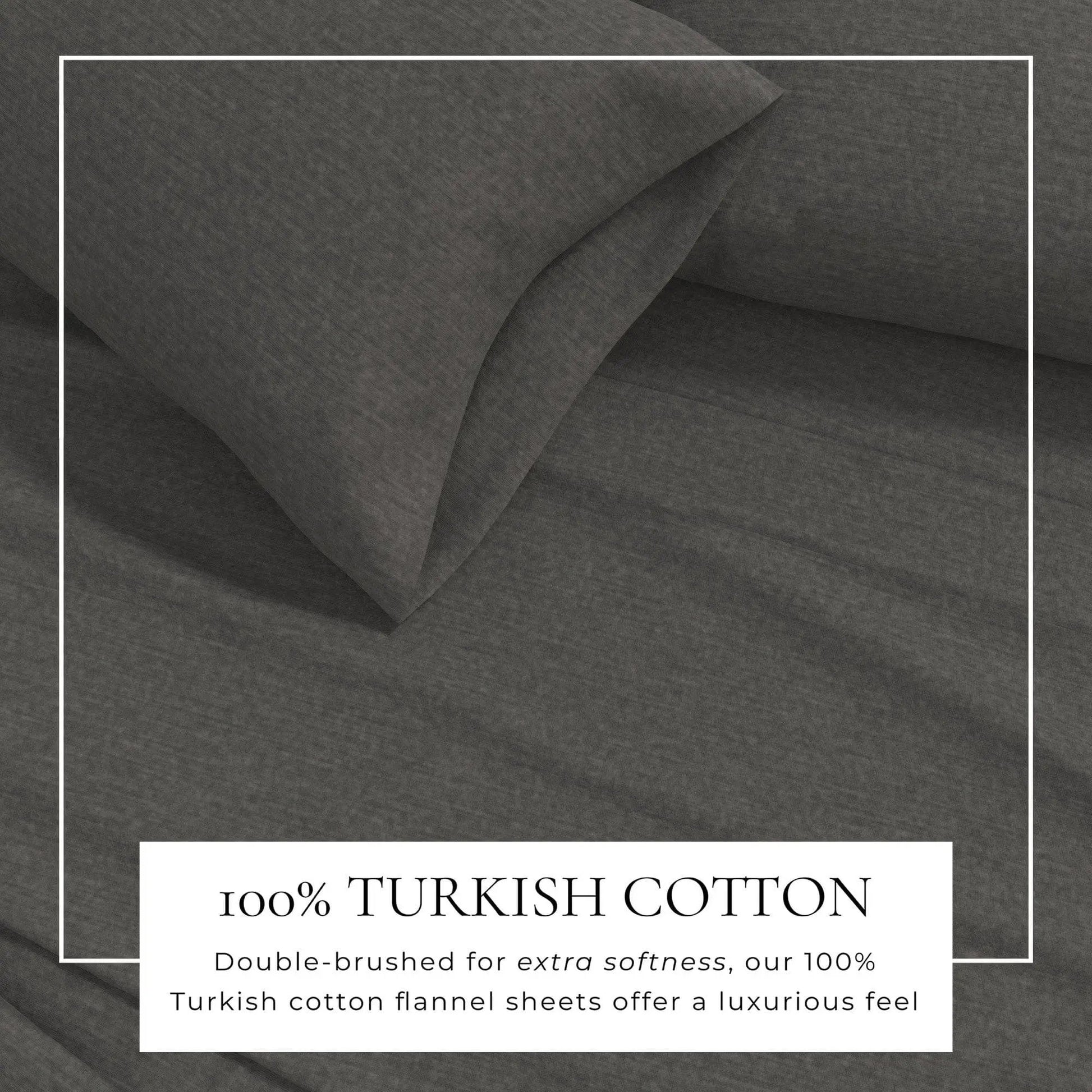 Heathered Solid Cotton Blend Flannel Sheet Set - Anders Collection from PriceLows™