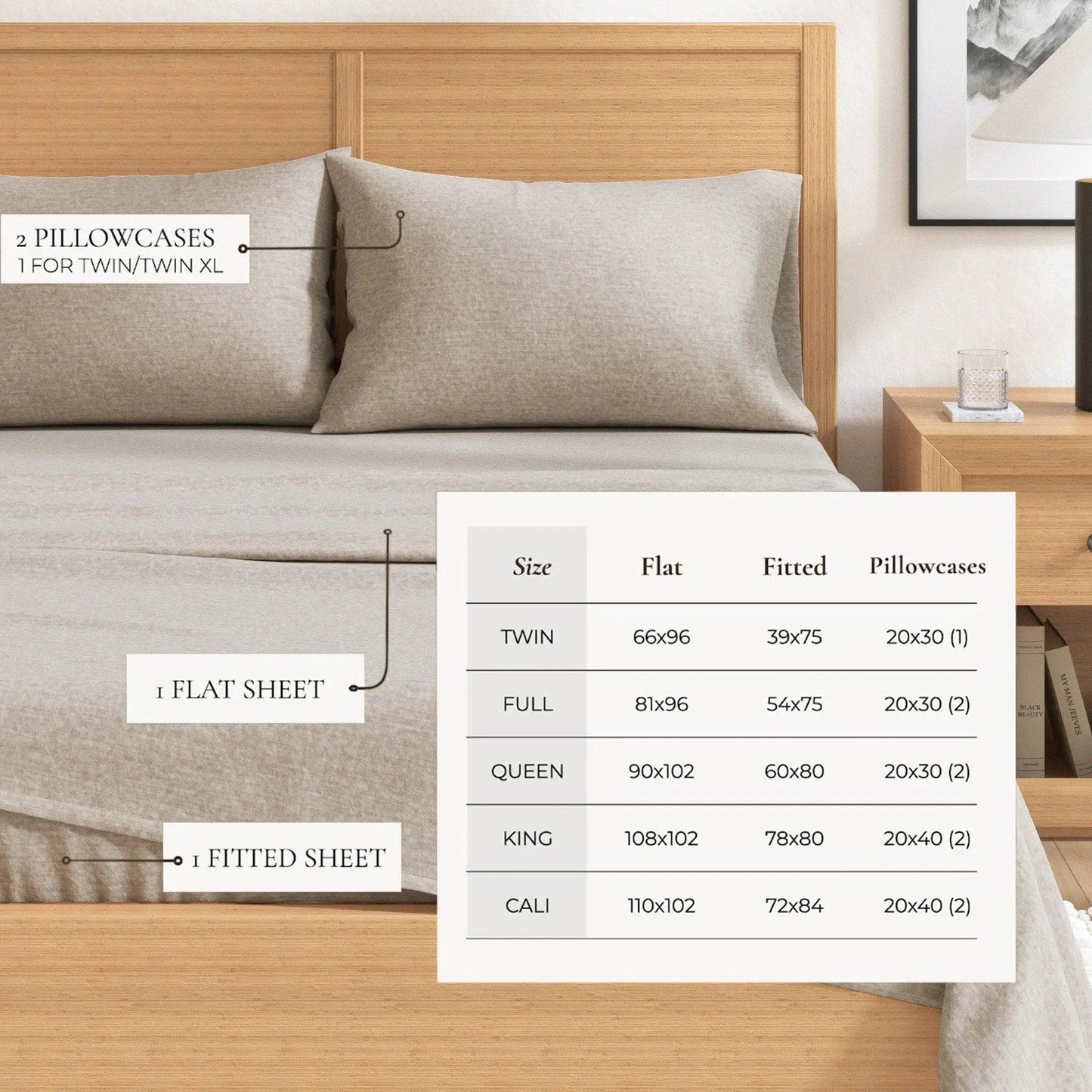 Heathered Solid Cotton Blend Flannel Sheet Set - Anders Collection from PriceLows™