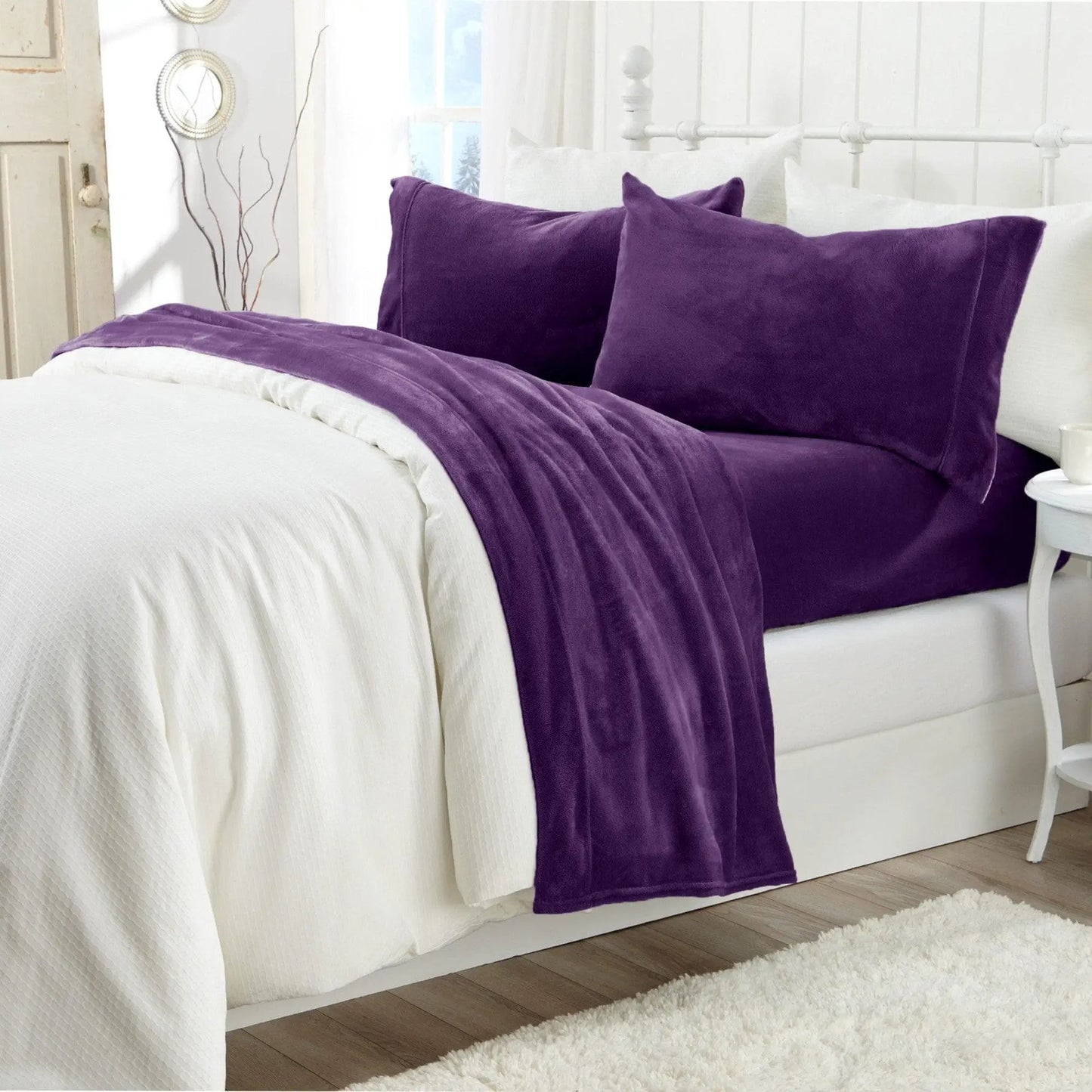 Solid Jewel-Toned Plush Sheet - Velvet Luxe Collection from PriceLows™