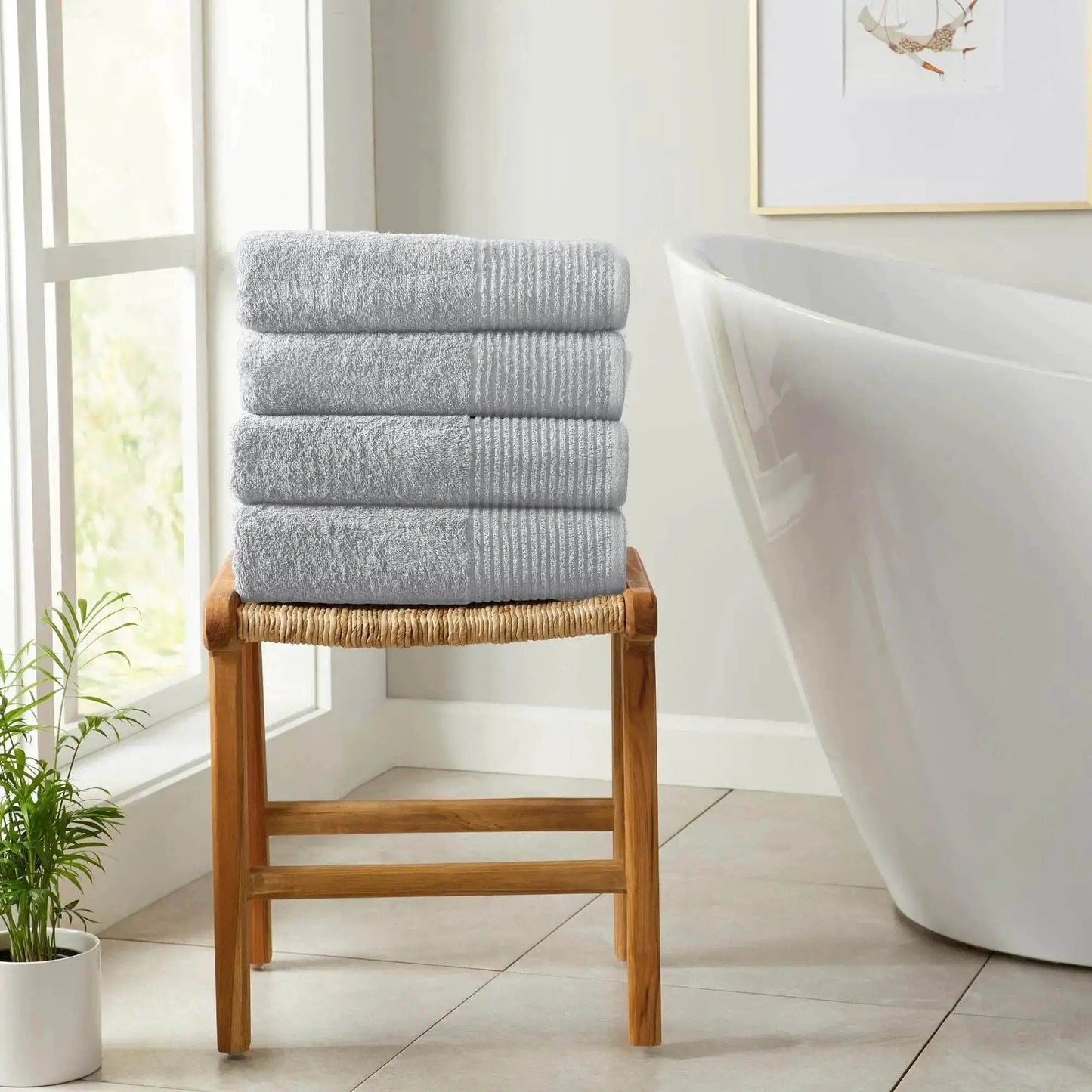 4 Pack Cotton Bath Towels - Kasper Collection from PriceLows™