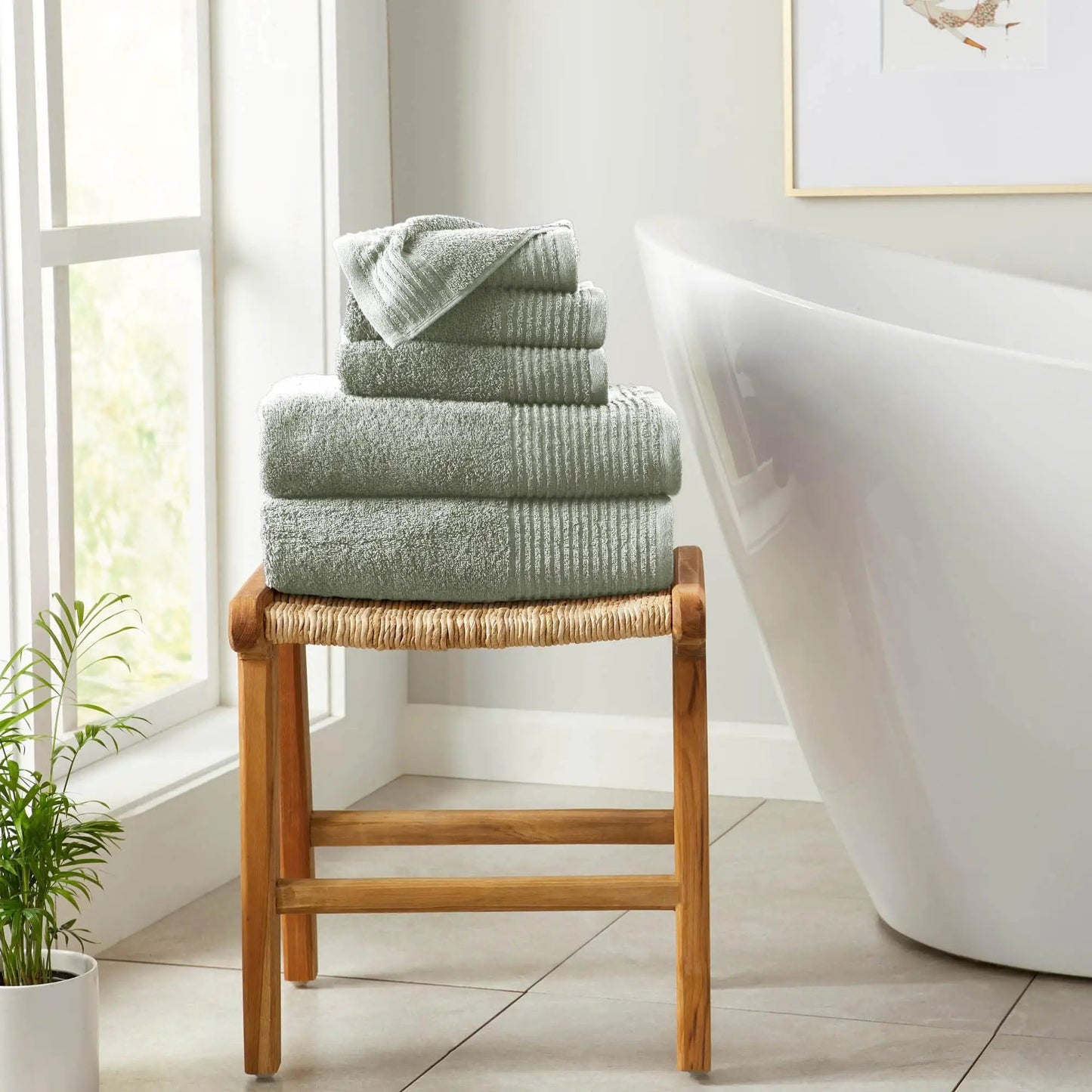 6 Piece Set Cotton Bath Towels - Kasper Collection from PriceLows™