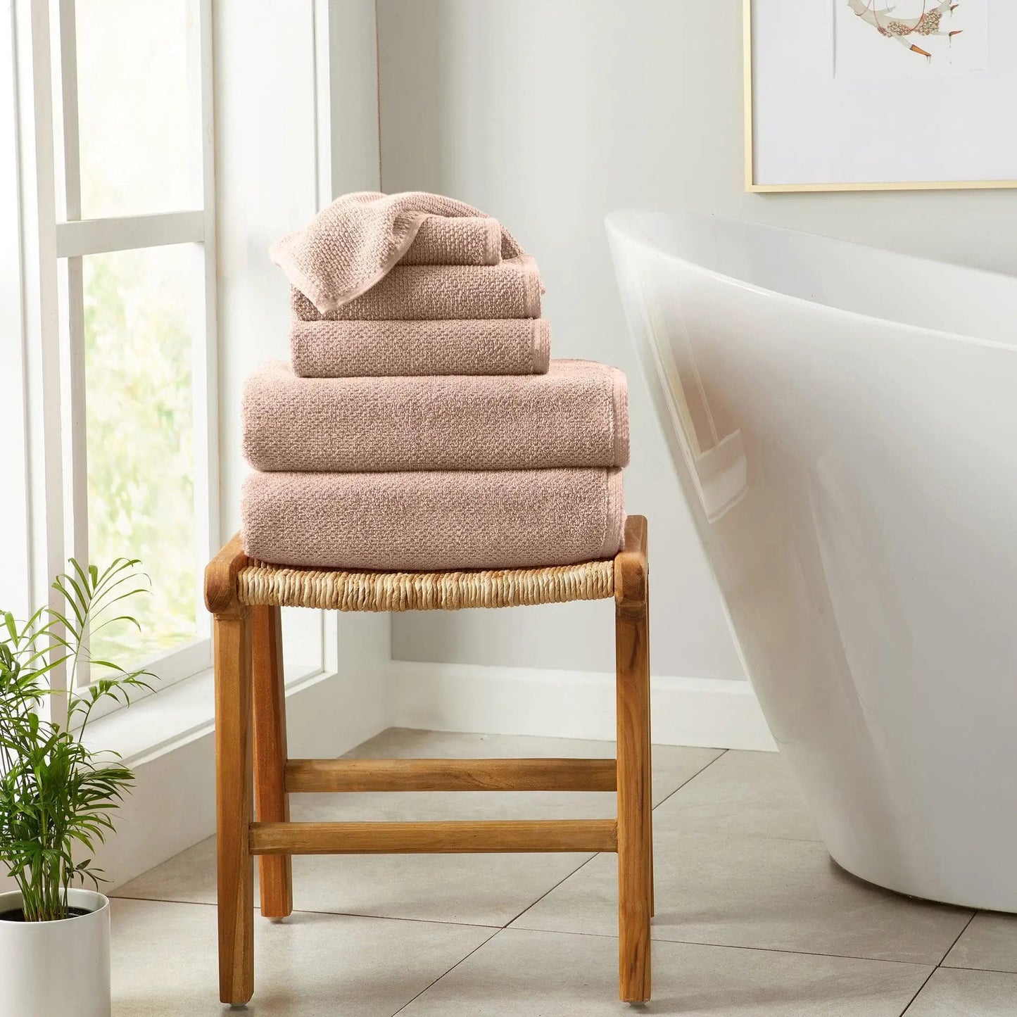 6 Piece Set Cotton Bath Towels - Kasper Collection from PriceLows™