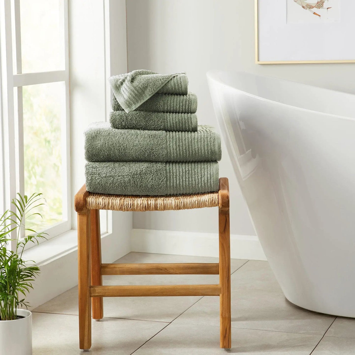 6 Piece Set Cotton Bath Towels - Kasper Collection from PriceLows™