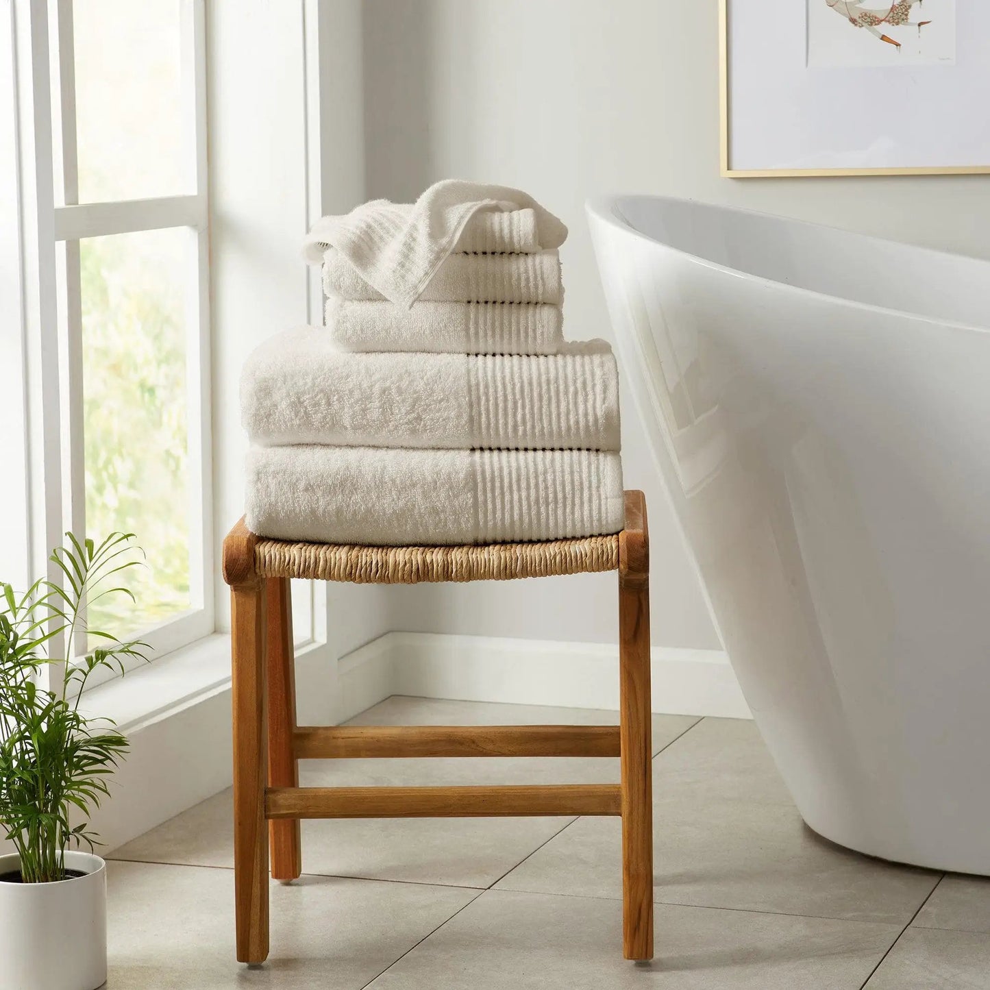 6 Piece Set Cotton Bath Towels - Kasper Collection from PriceLows™