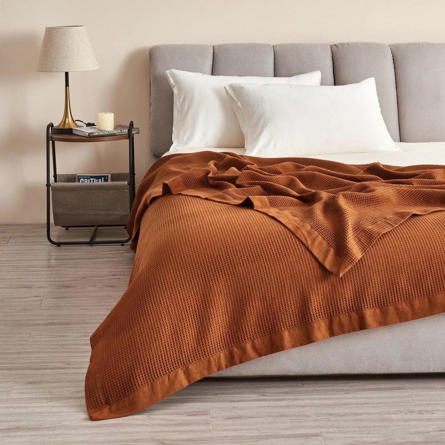 100% Cotton Small Waffle Weave Blanket - Hazel Collection from PriceLows™
