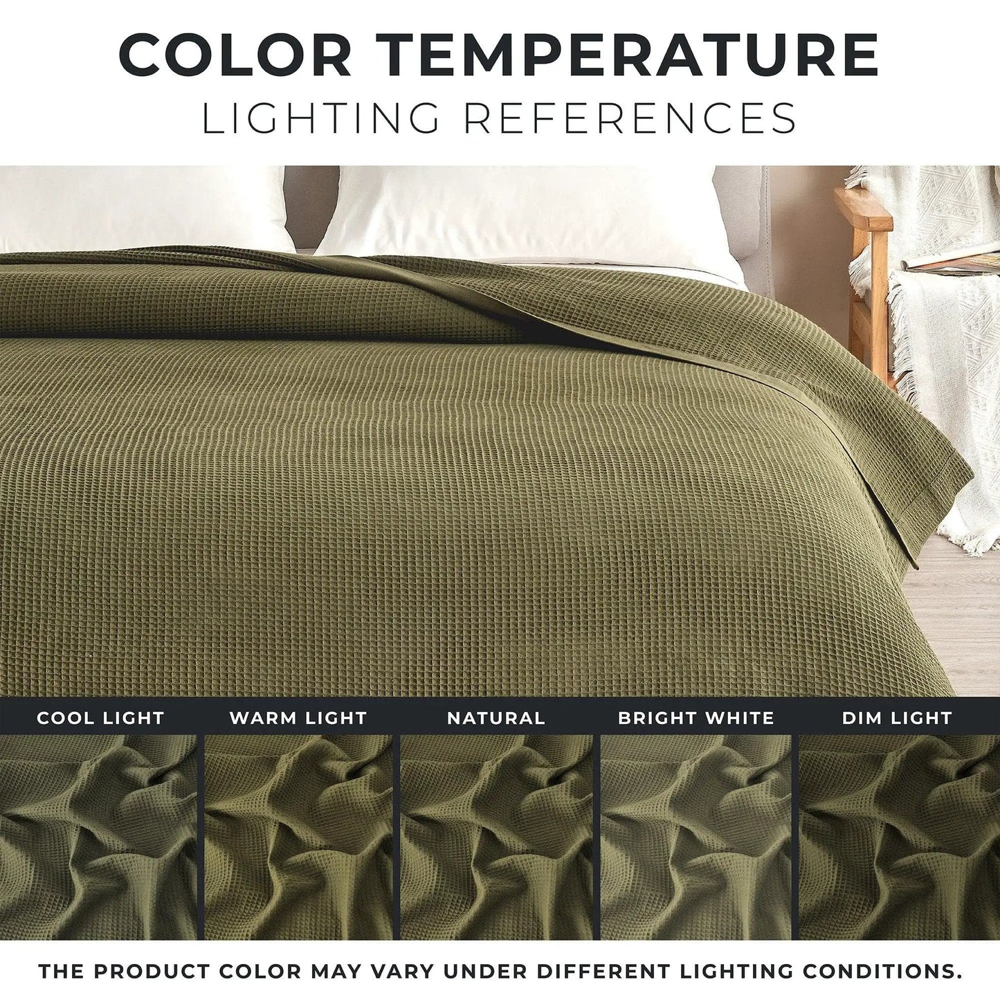 100% Cotton Small Waffle Weave Blanket - Hazel Collection from PriceLows™
