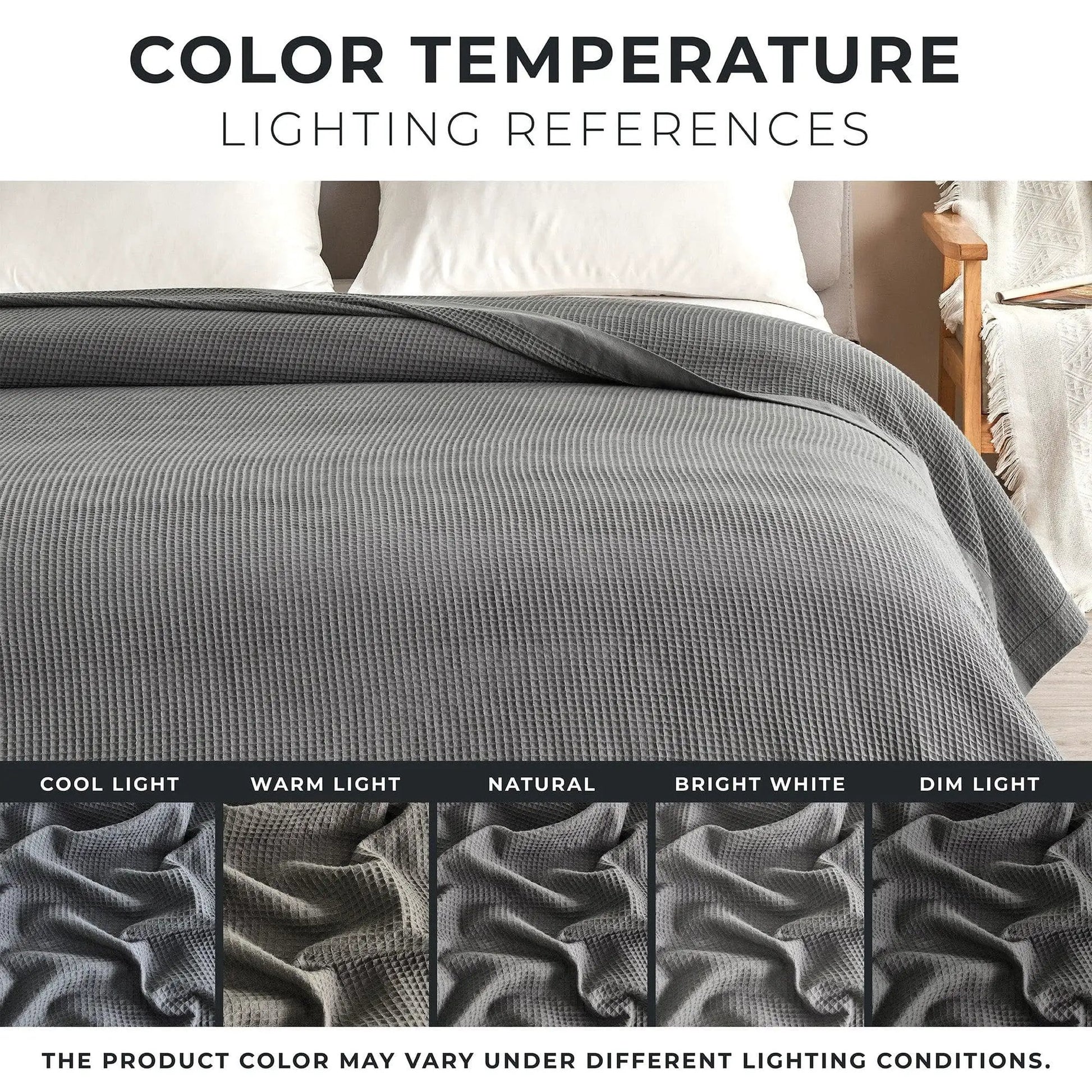 100% Cotton Small Waffle Weave Blanket - Hazel Collection from PriceLows™