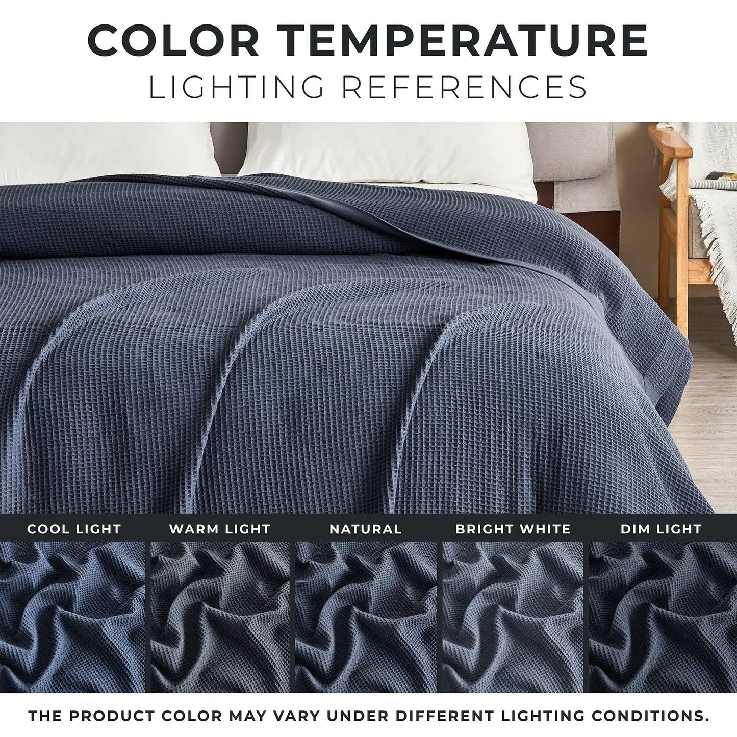 100% Cotton Small Waffle Weave Blanket - Hazel Collection from PriceLows™