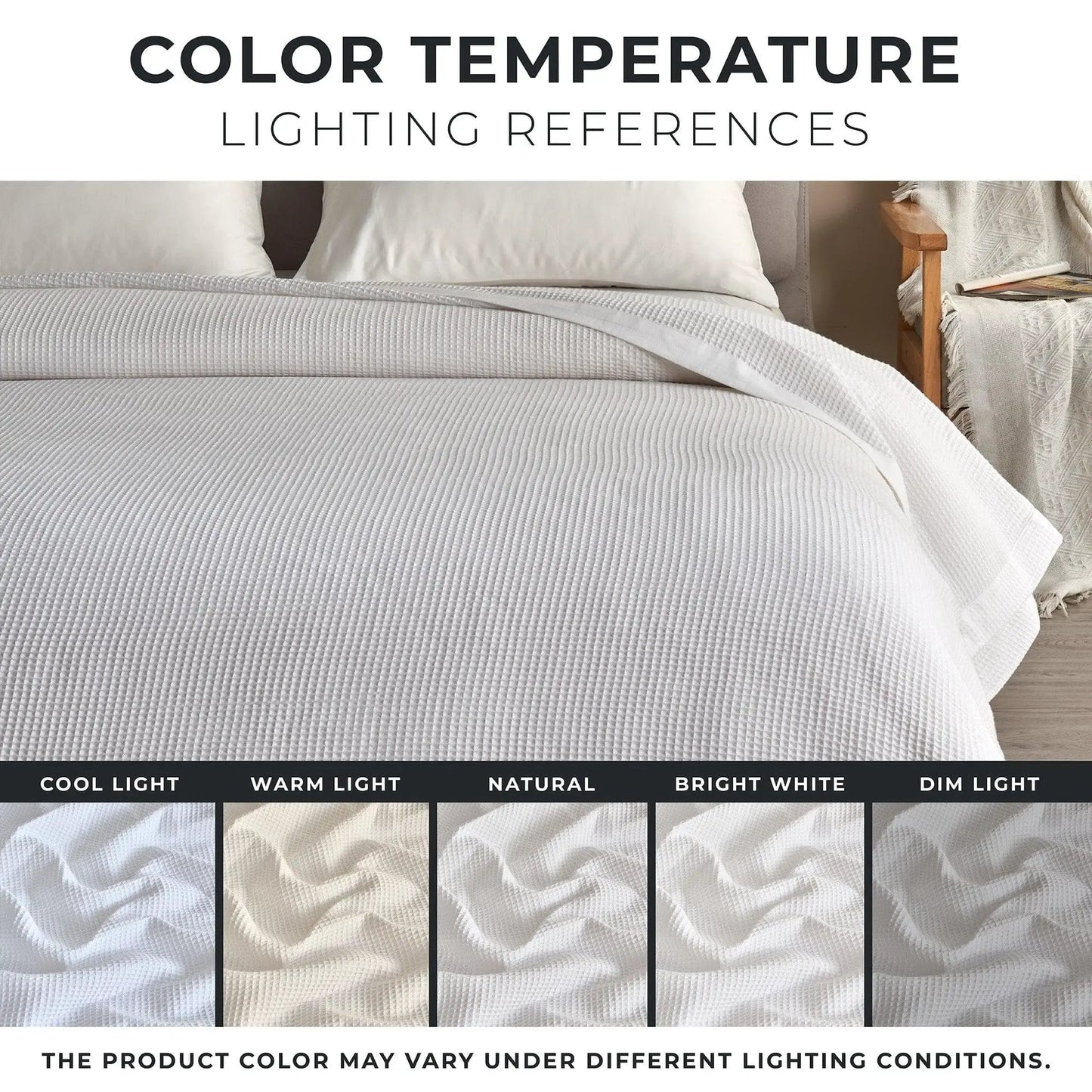 100% Cotton Small Waffle Weave Blanket - Hazel Collection from PriceLows™