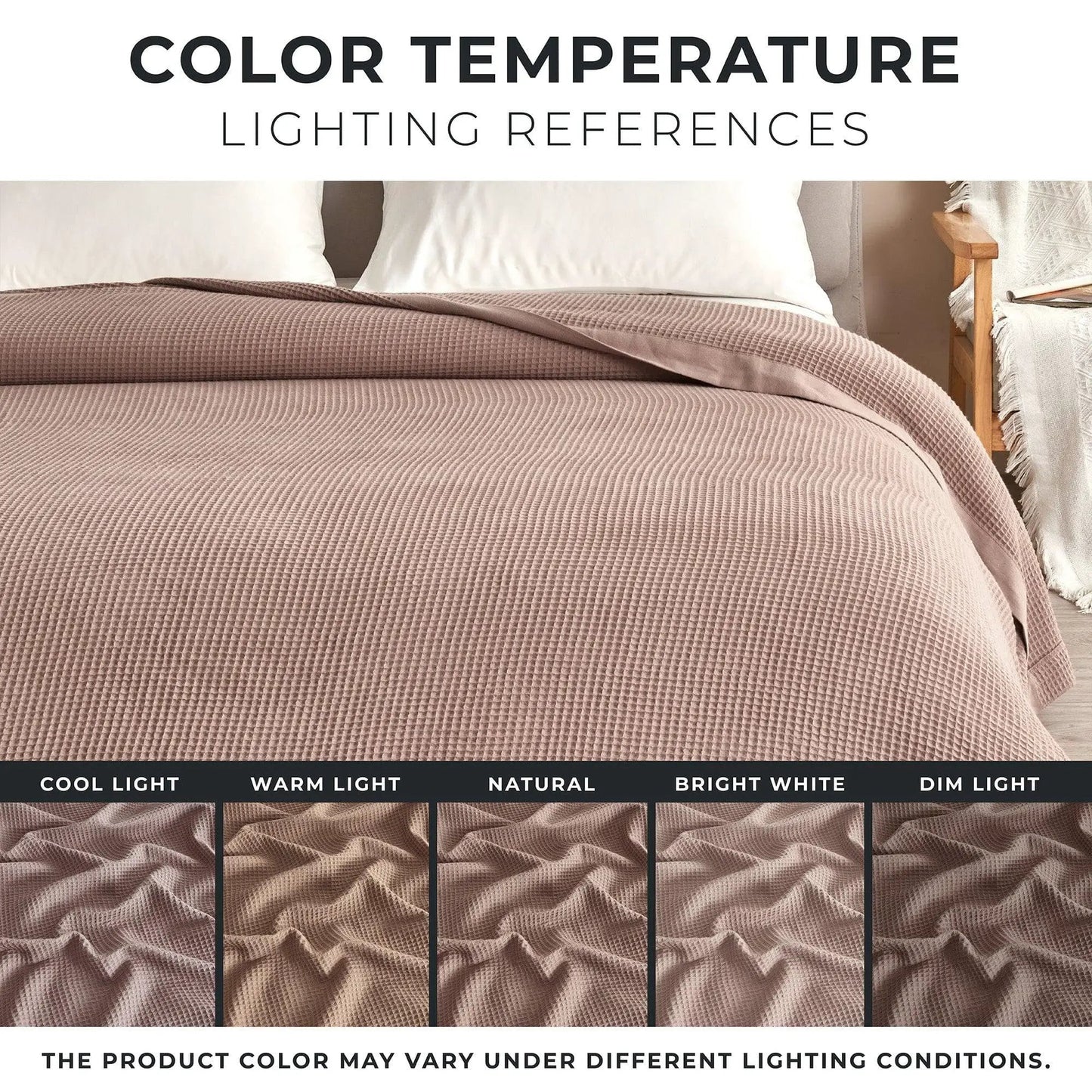 100% Cotton Small Waffle Weave Blanket - Hazel Collection from PriceLows™