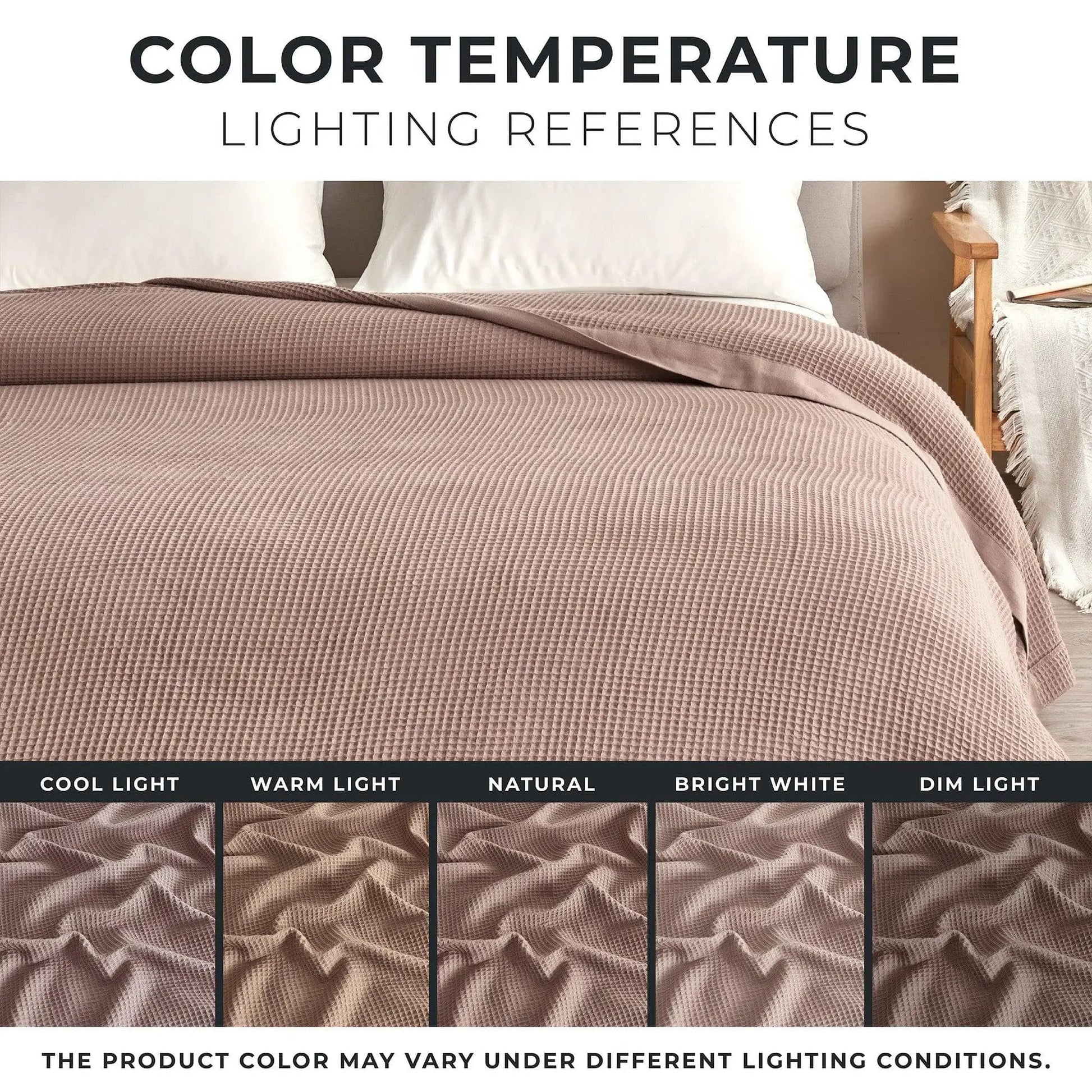 100% Cotton Small Waffle Weave Blanket - Hazel Collection from PriceLows™