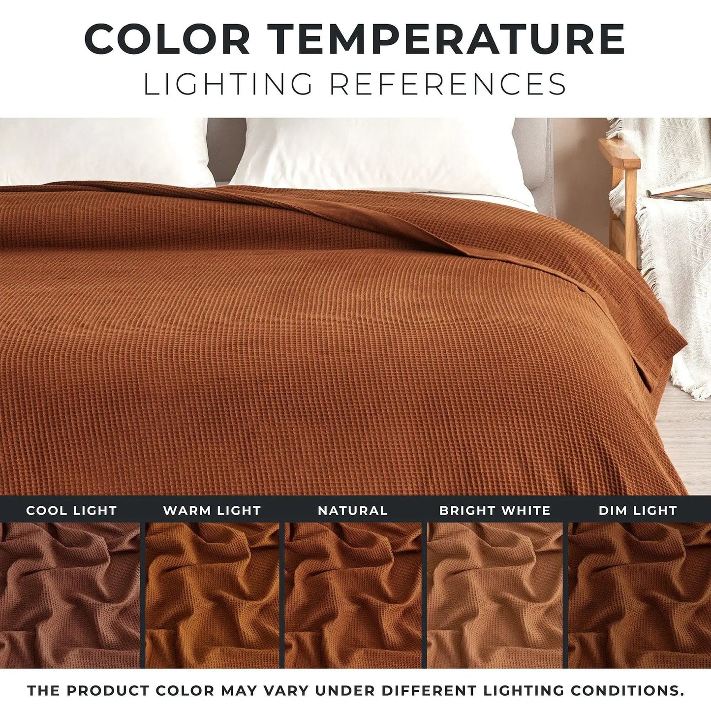 100% Cotton Small Waffle Weave Blanket - Hazel Collection from PriceLows™