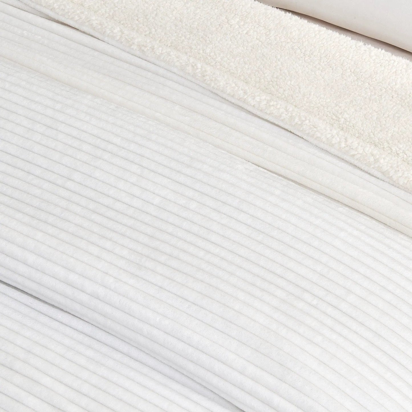 Ribbed Sherpa Throw Blanket - Corduroy Collection from PriceLows™