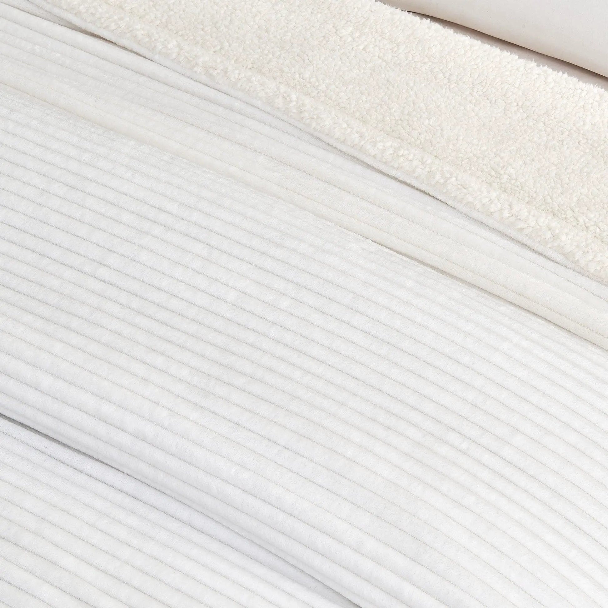Ribbed Sherpa Throw Blanket - Corduroy Collection from PriceLows™