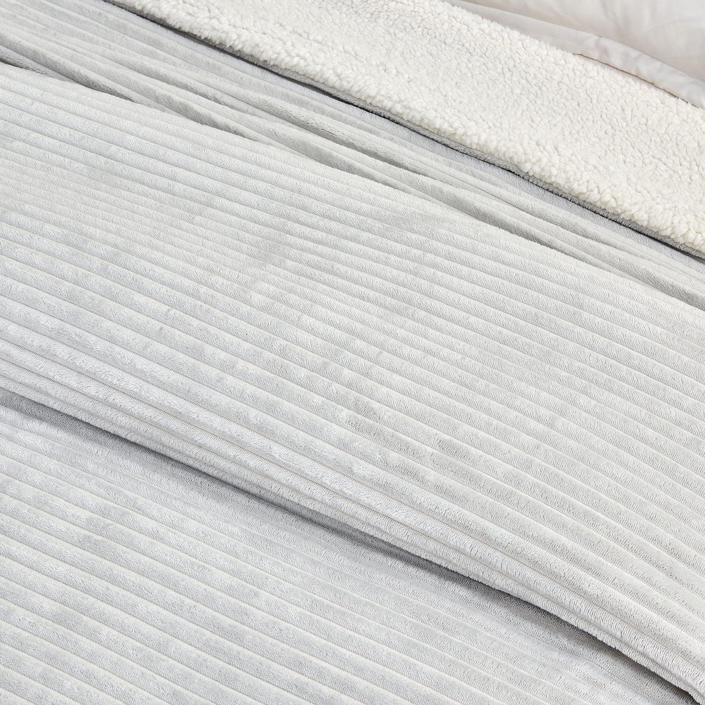 Ribbed Sherpa Throw Blanket - Corduroy Collection from PriceLows™
