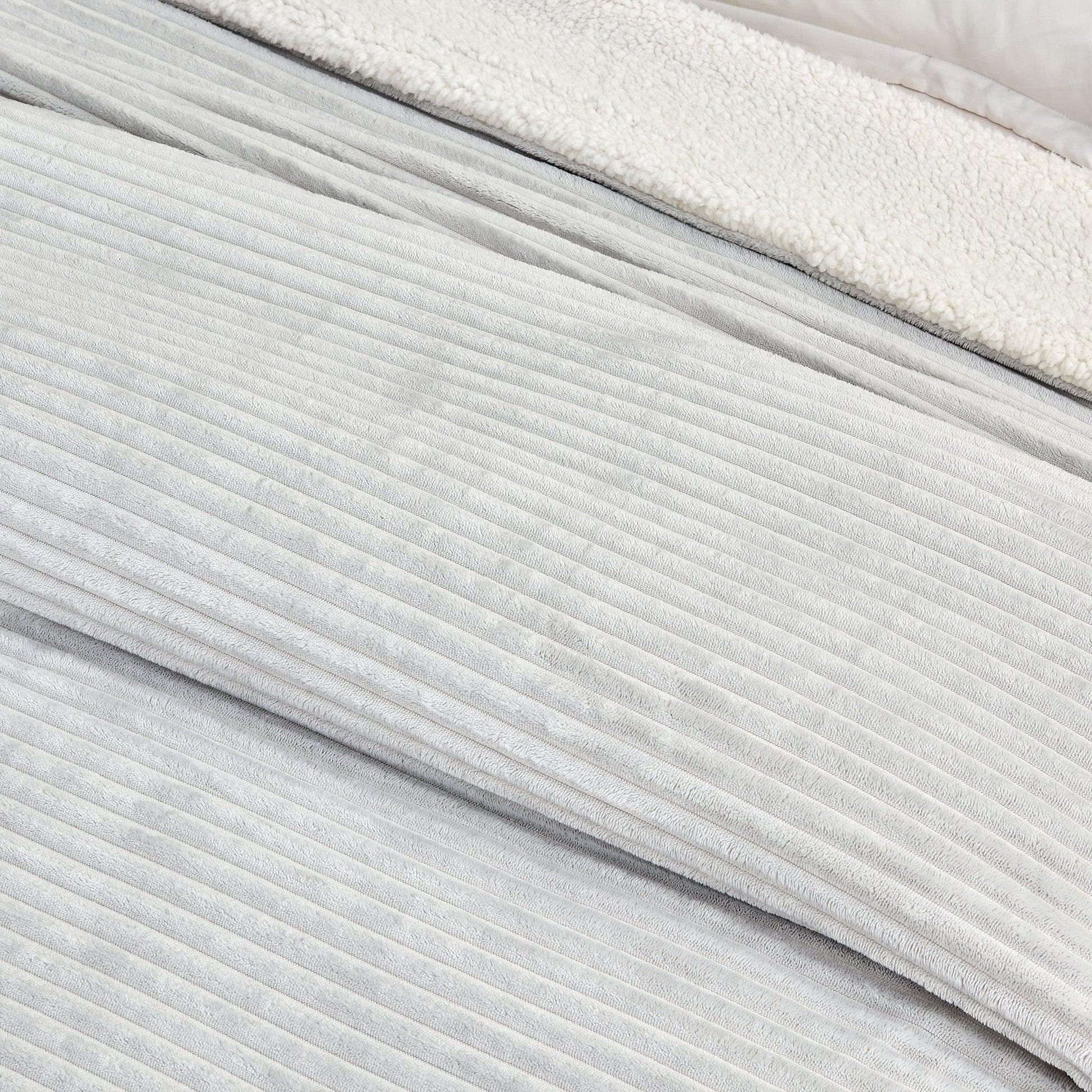 Ribbed Sherpa Throw Blanket - Corduroy Collection from PriceLows™