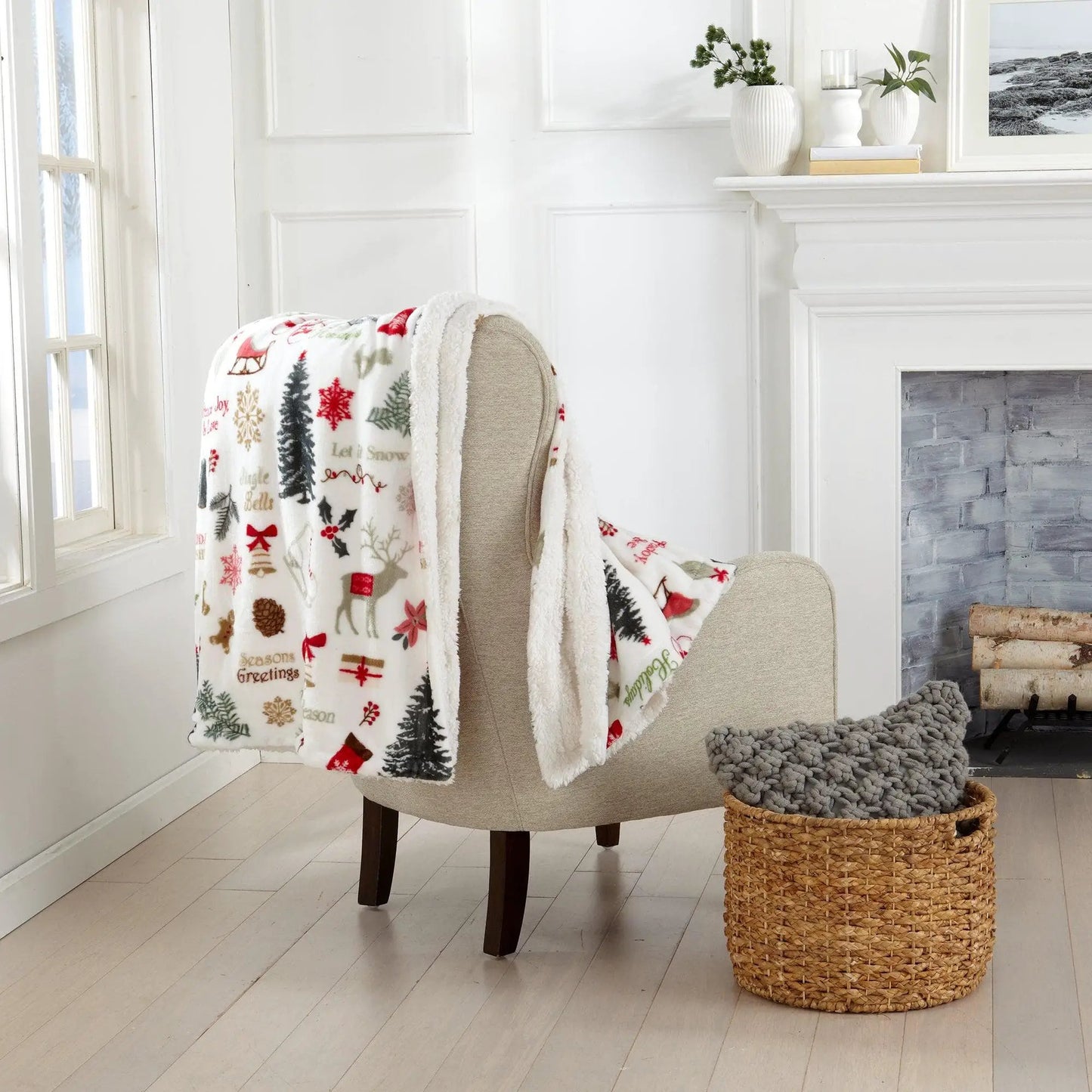 Sherpa Throw Blanket - Eve Collection from PriceLows™