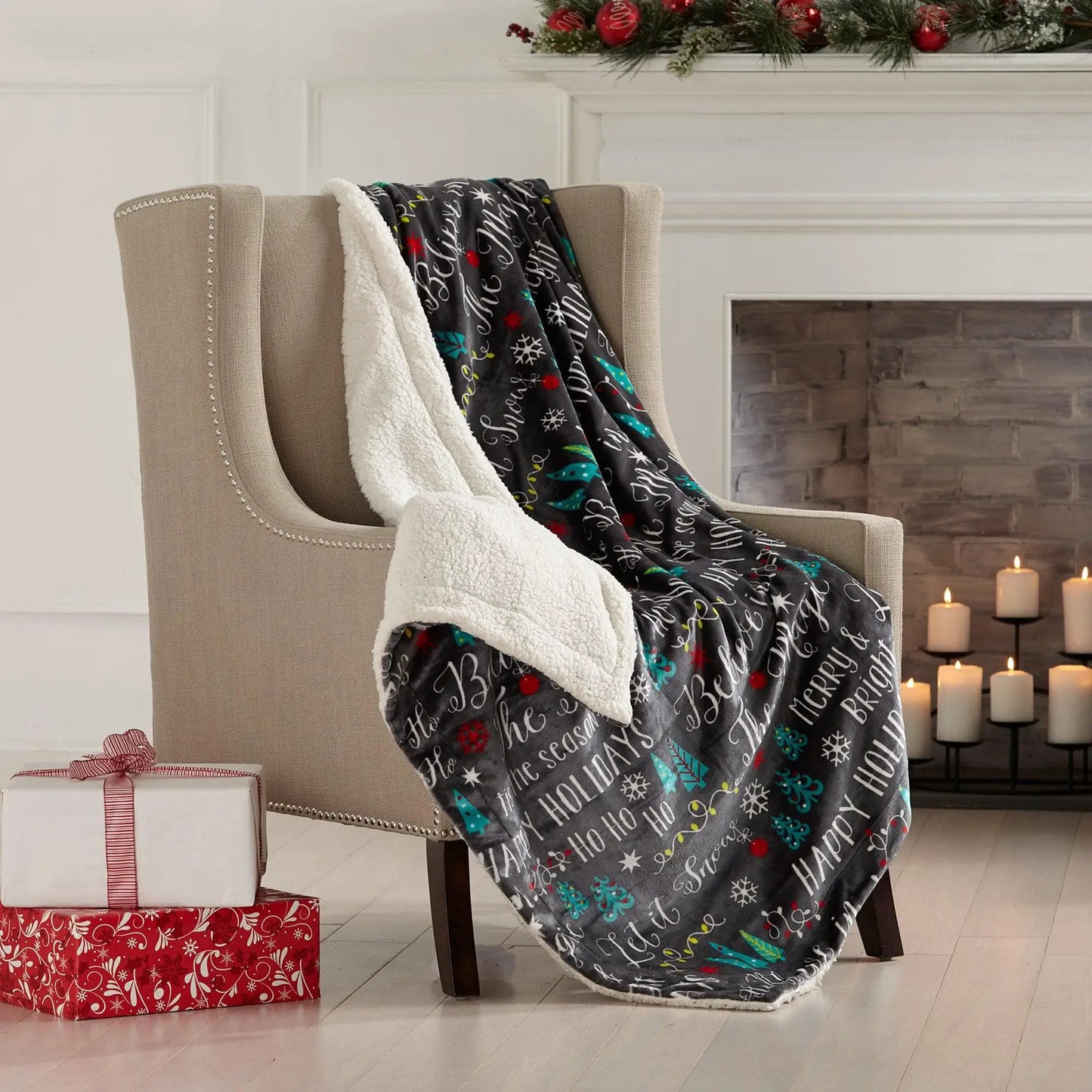 Sherpa Throw Blanket - Eve Collection from PriceLows™