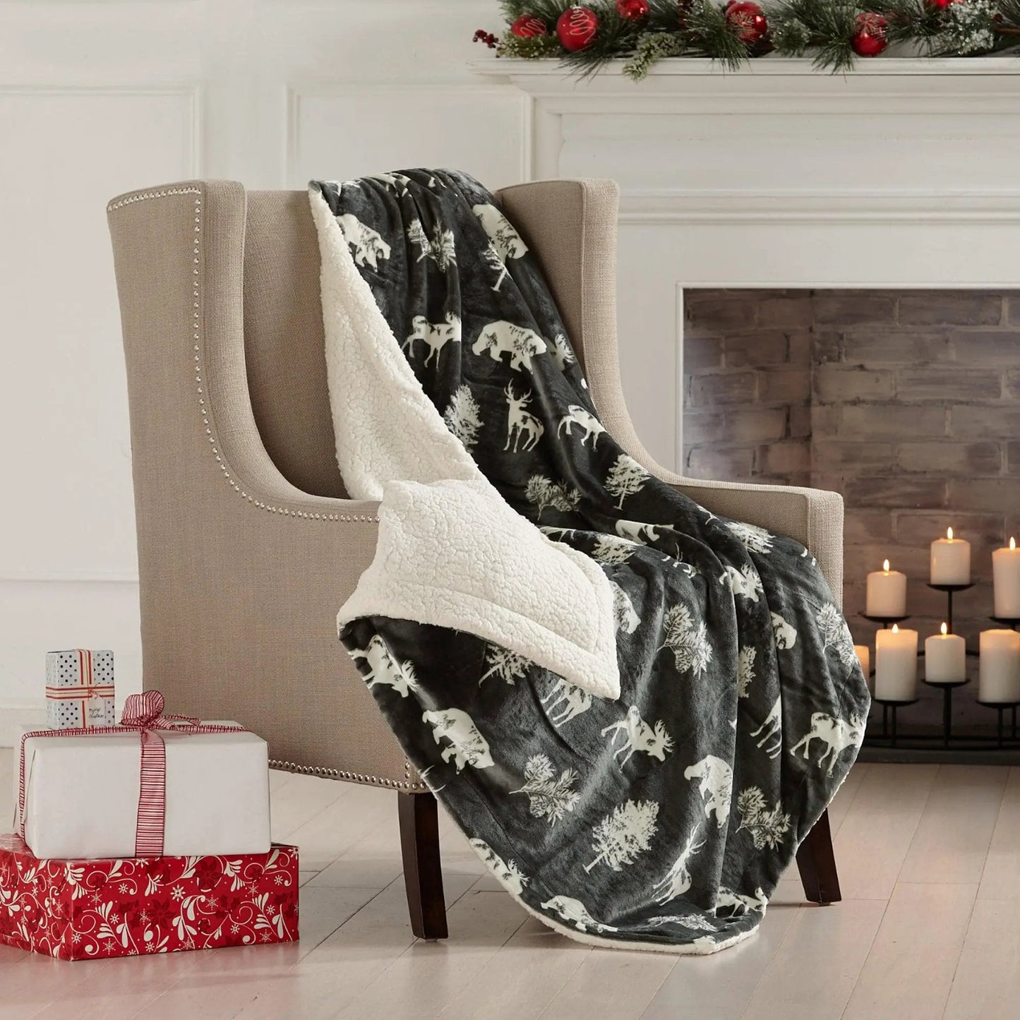 Sherpa Throw Blanket - Hudson Collection from PriceLows™