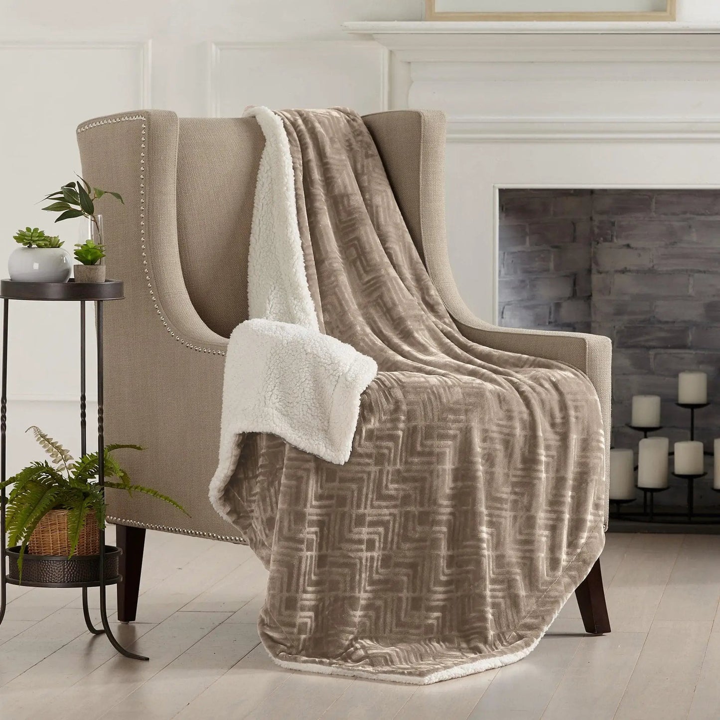 Velvet Plush Sherpa Luxury Bed Blanket - Cielo Collection from PriceLows™