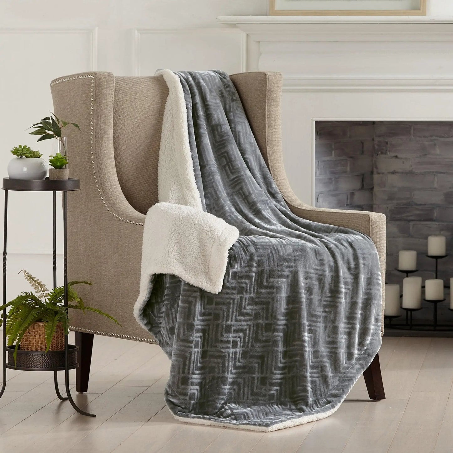 Velvet Plush Sherpa Luxury Bed Blanket - Cielo Collection from PriceLows™