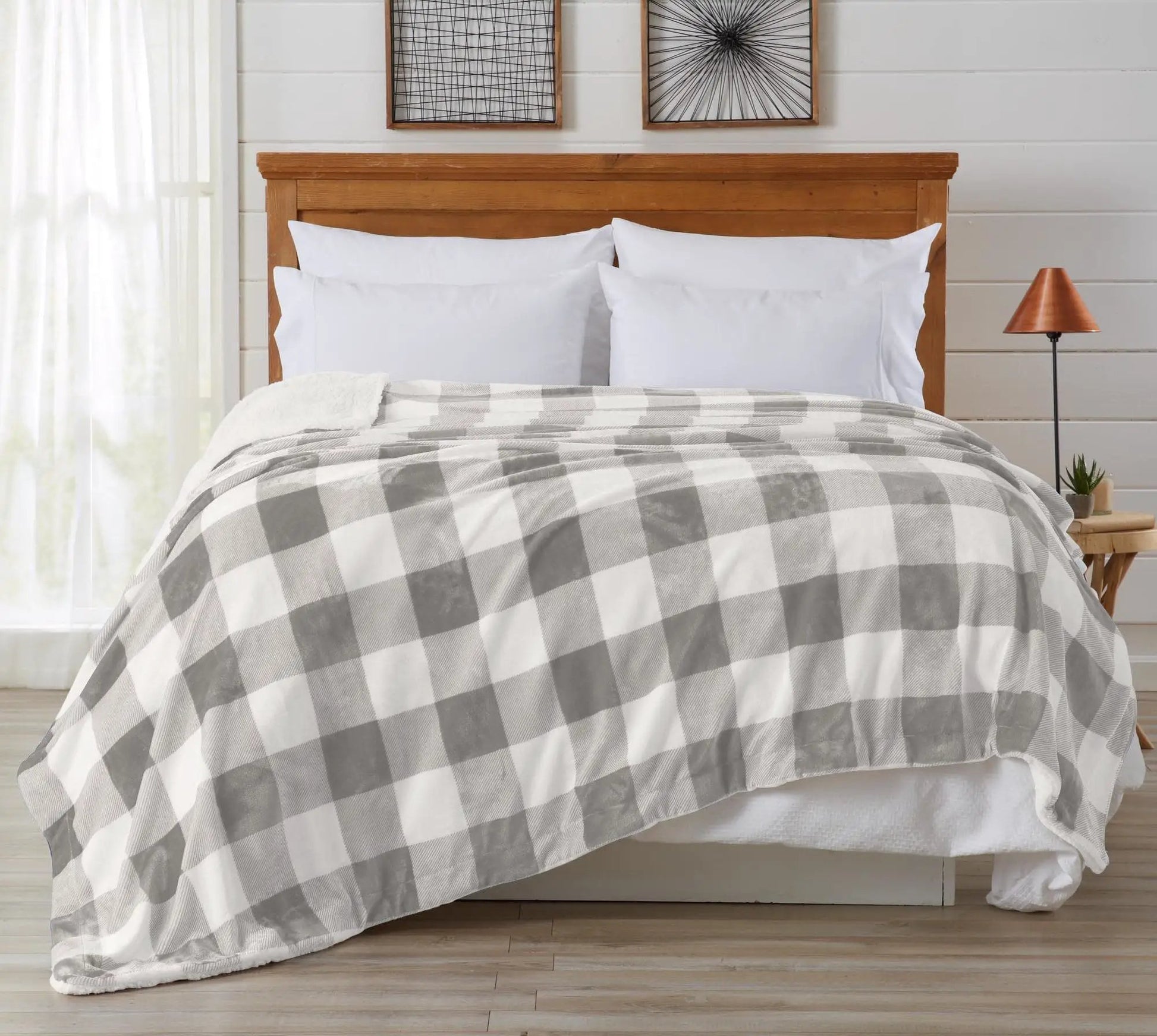 Velvet Plush Sherpa Luxury Bed Blanket - Cielo Collection from PriceLows™