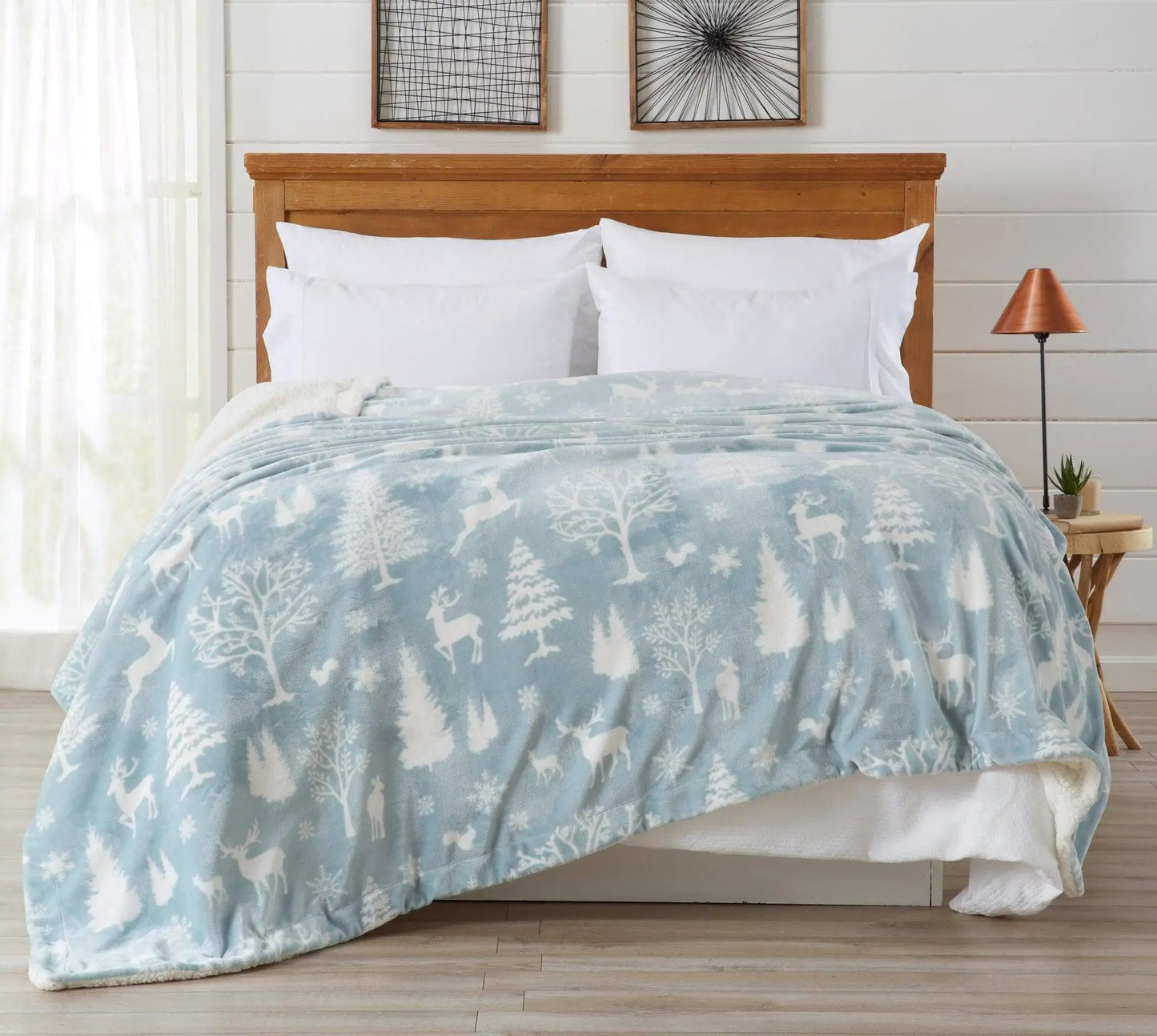 Velvet Plush Sherpa Luxury Bed Blanket - Cielo Collection from PriceLows™