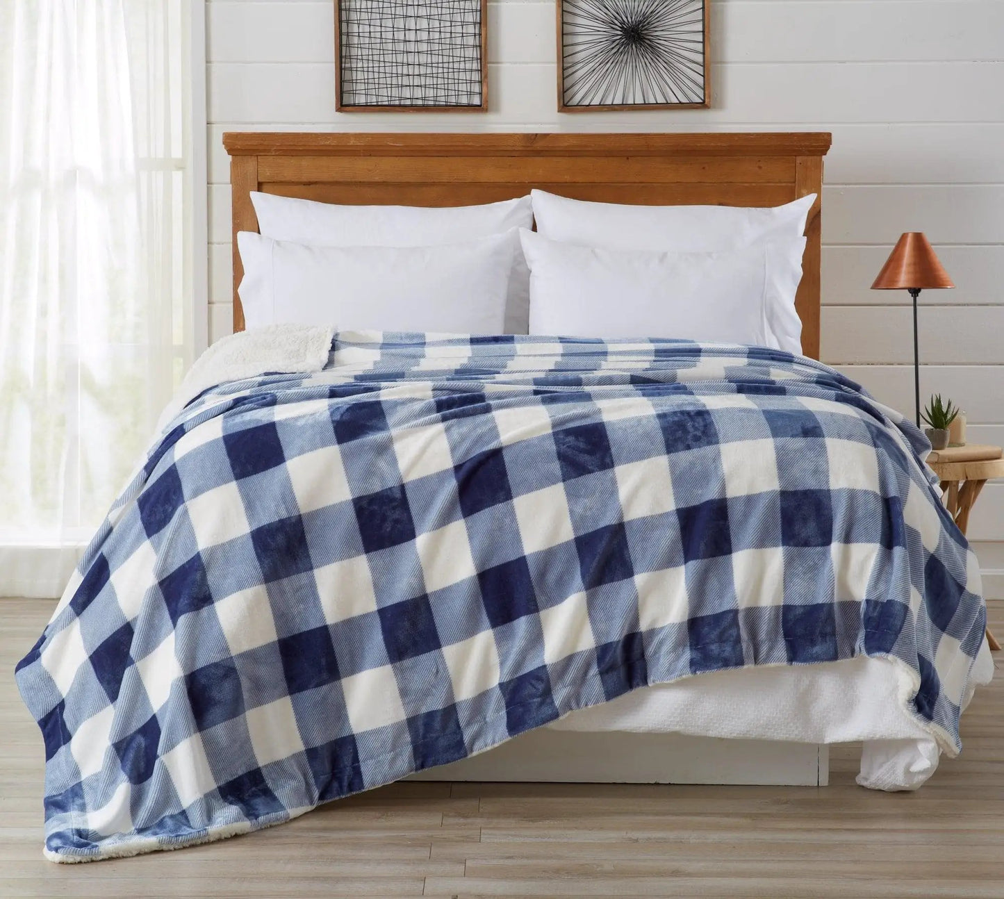 Velvet Plush Sherpa Luxury Bed Blanket - Cielo Collection from PriceLows™