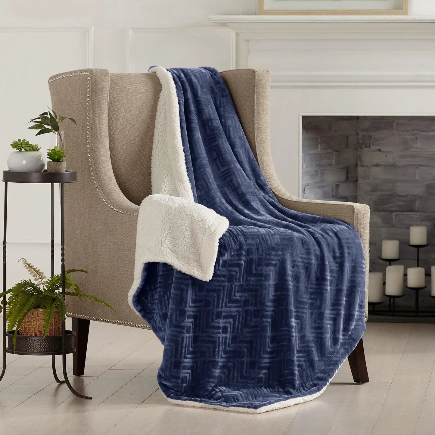 Velvet Plush Sherpa Luxury Bed Blanket - Cielo Collection from PriceLows™