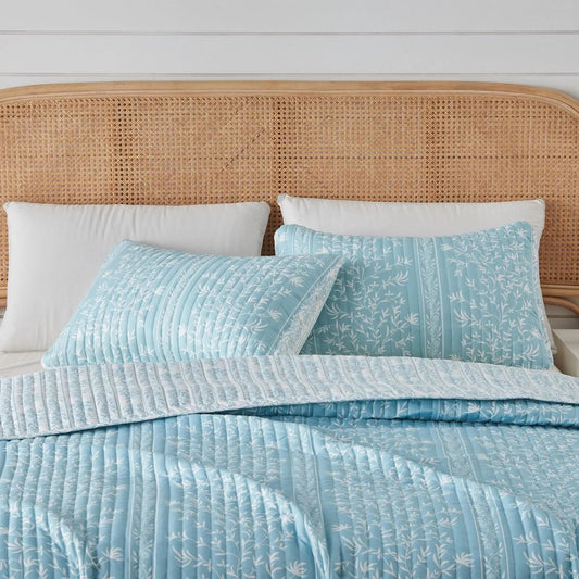 Blue Floral Quilt Set - Senna Collection from PriceLows™