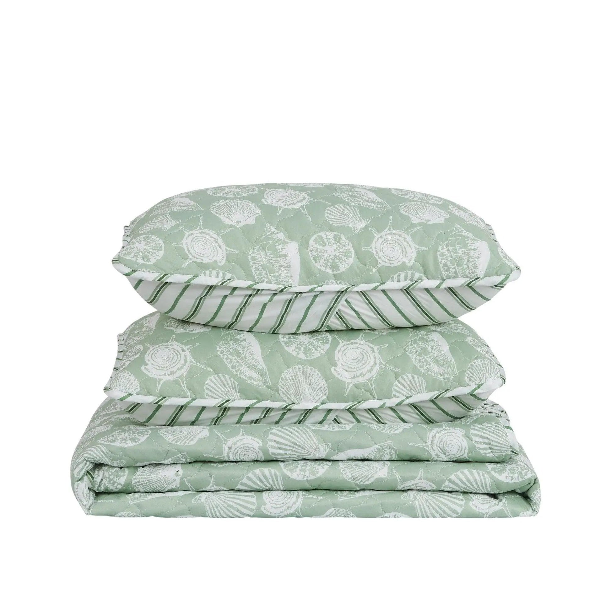 Green Seashell Quilt - Emerald Bay from PriceLows™
