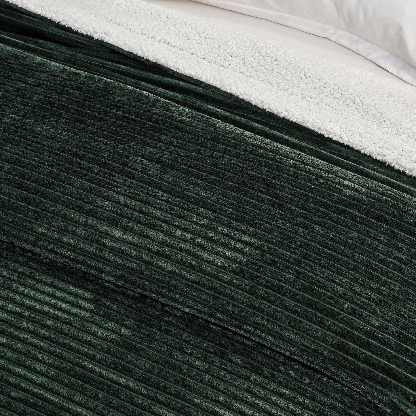 Ribbed Sherpa Throw Blanket - Corduroy Collection from PriceLows™