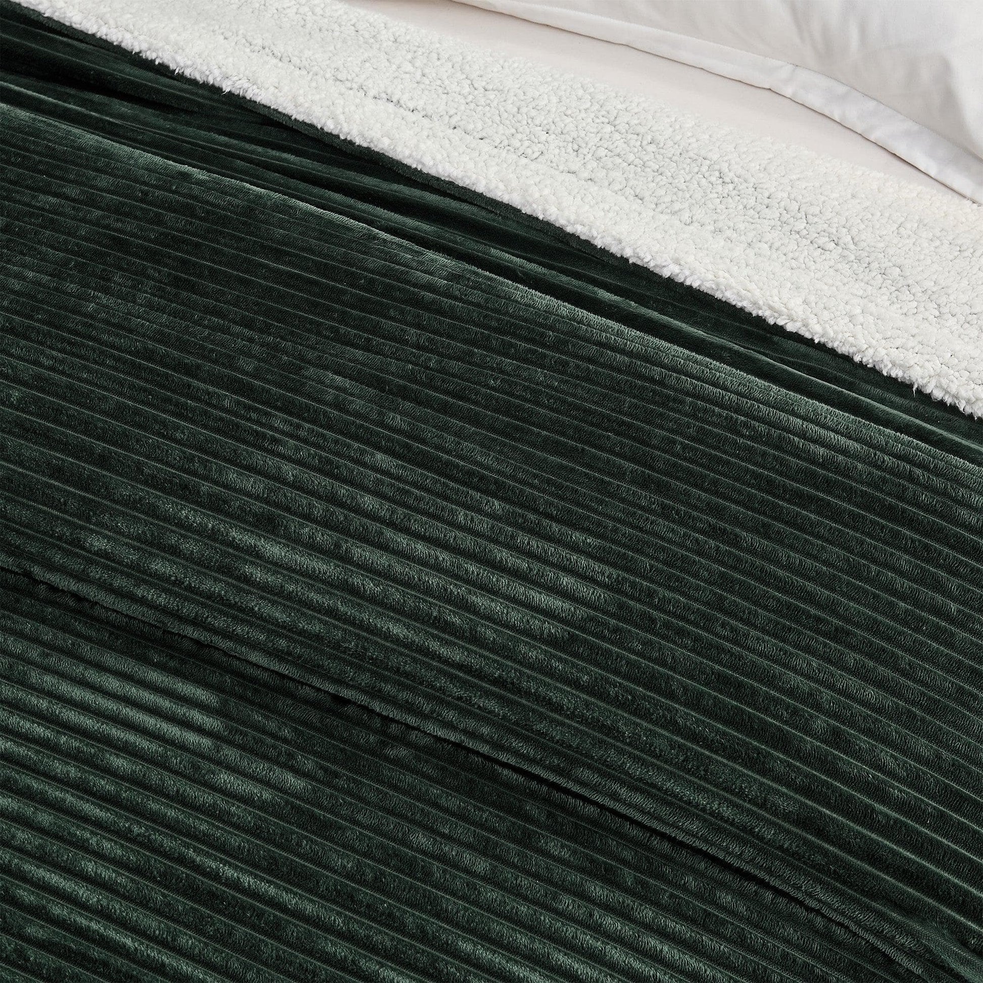 Ribbed Sherpa Throw Blanket - Corduroy Collection from PriceLows™