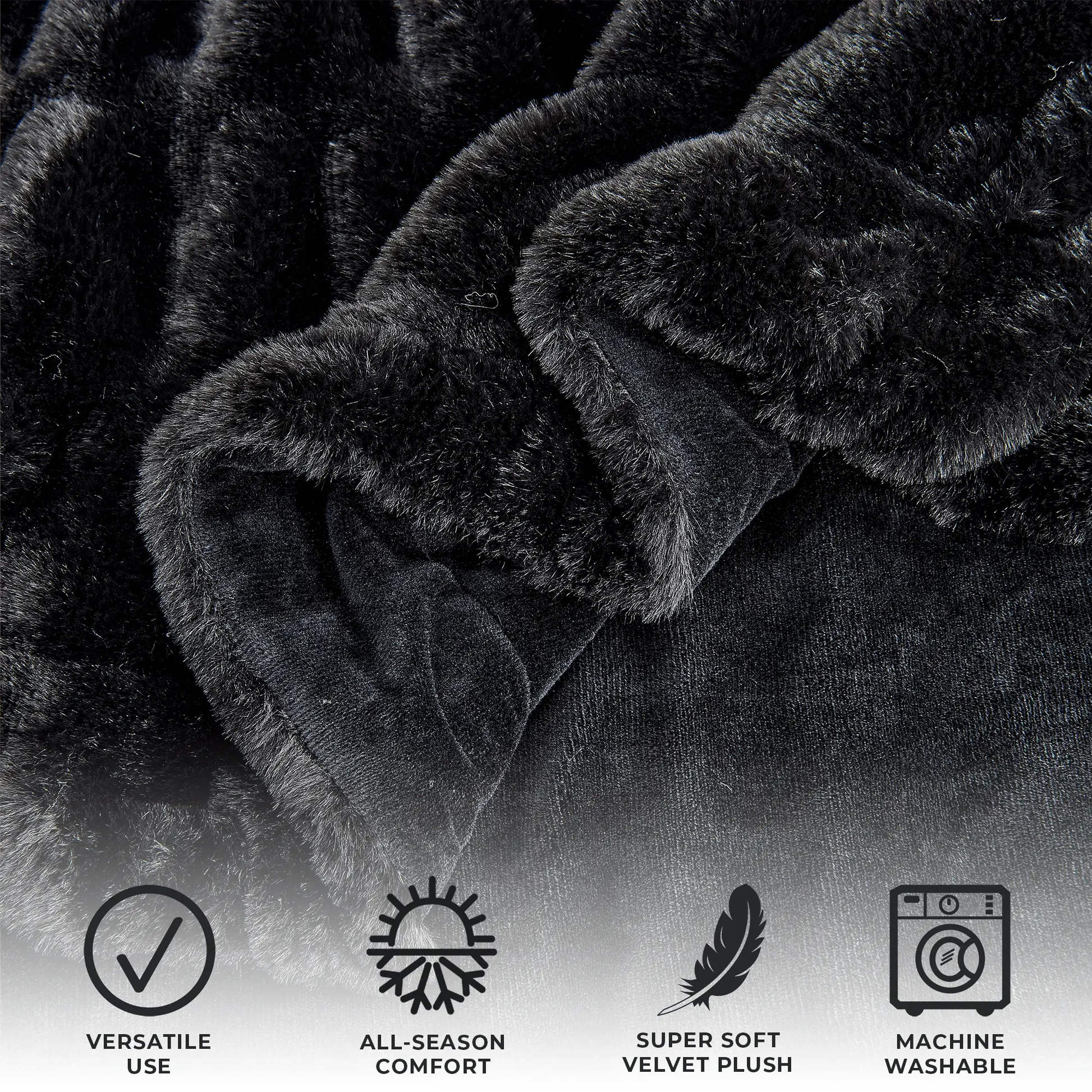 Ruched Faux Fur Throw Blanket - Alondra Collection from PriceLows™