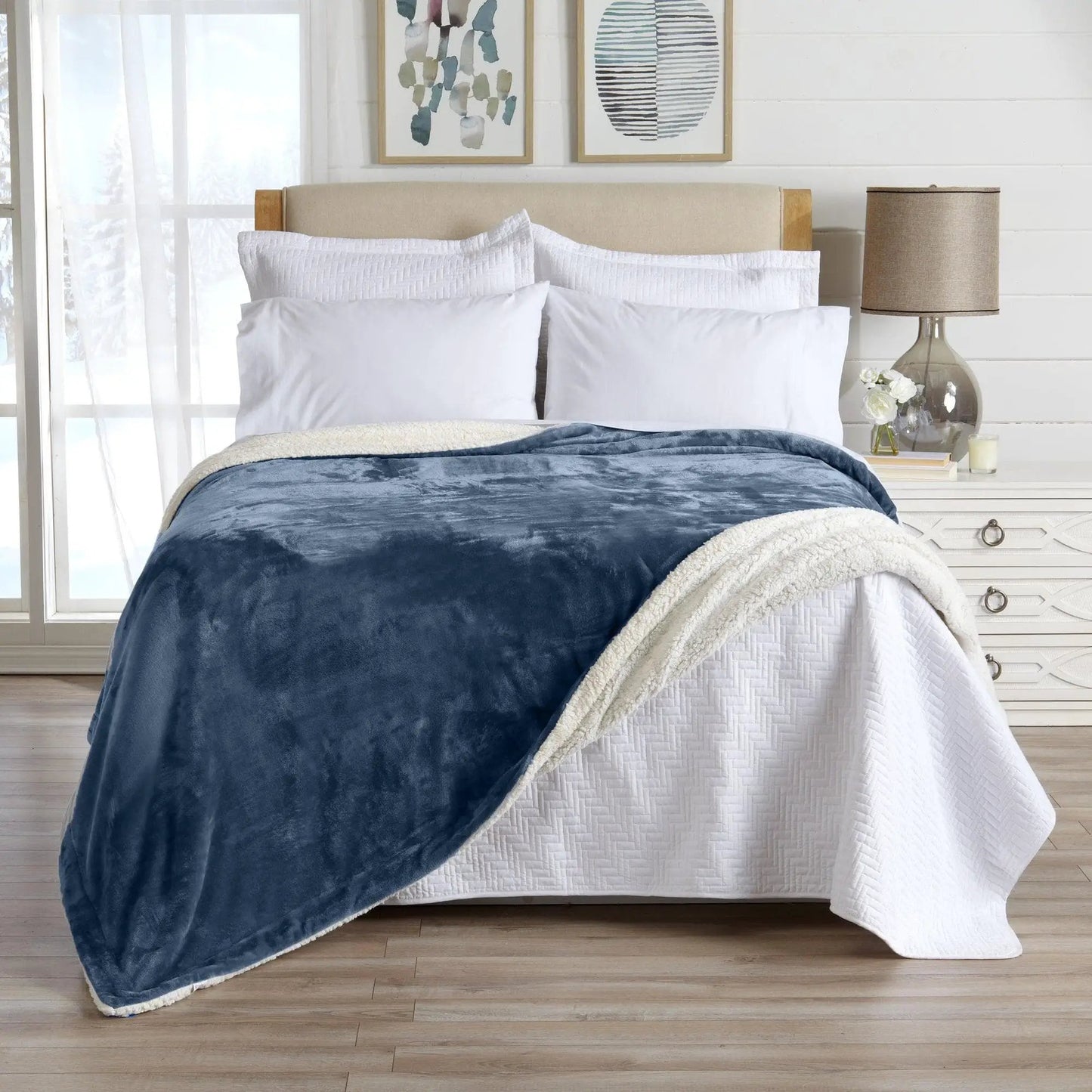Velvet Plush Sherpa Luxury Bed Blanket - Kinsley Collection from PriceLows™