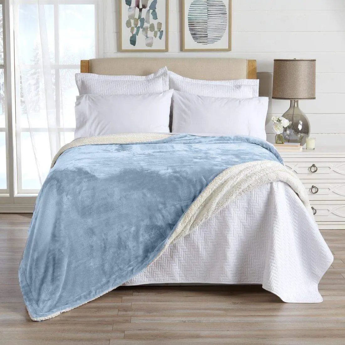 Velvet Plush Sherpa Luxury Bed Blanket - Kinsley Collection from PriceLows™