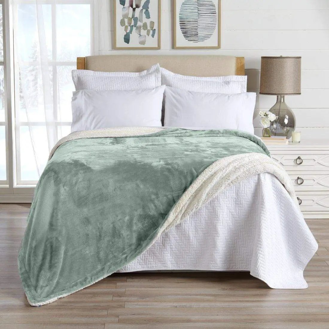 Velvet Plush Sherpa Luxury Bed Blanket - Kinsley Collection from PriceLows™